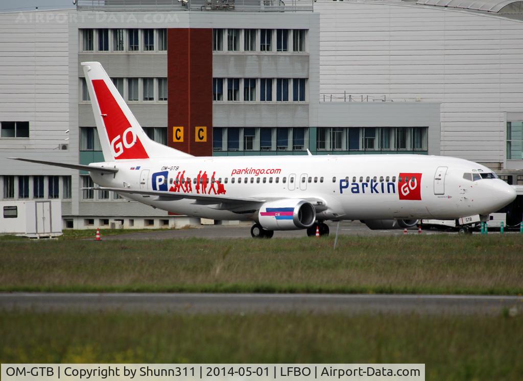 OM-GTB, 1997 Boeing 737-49R C/N 28882, Parked at the Airport with special c/s... Mistral Air flight...