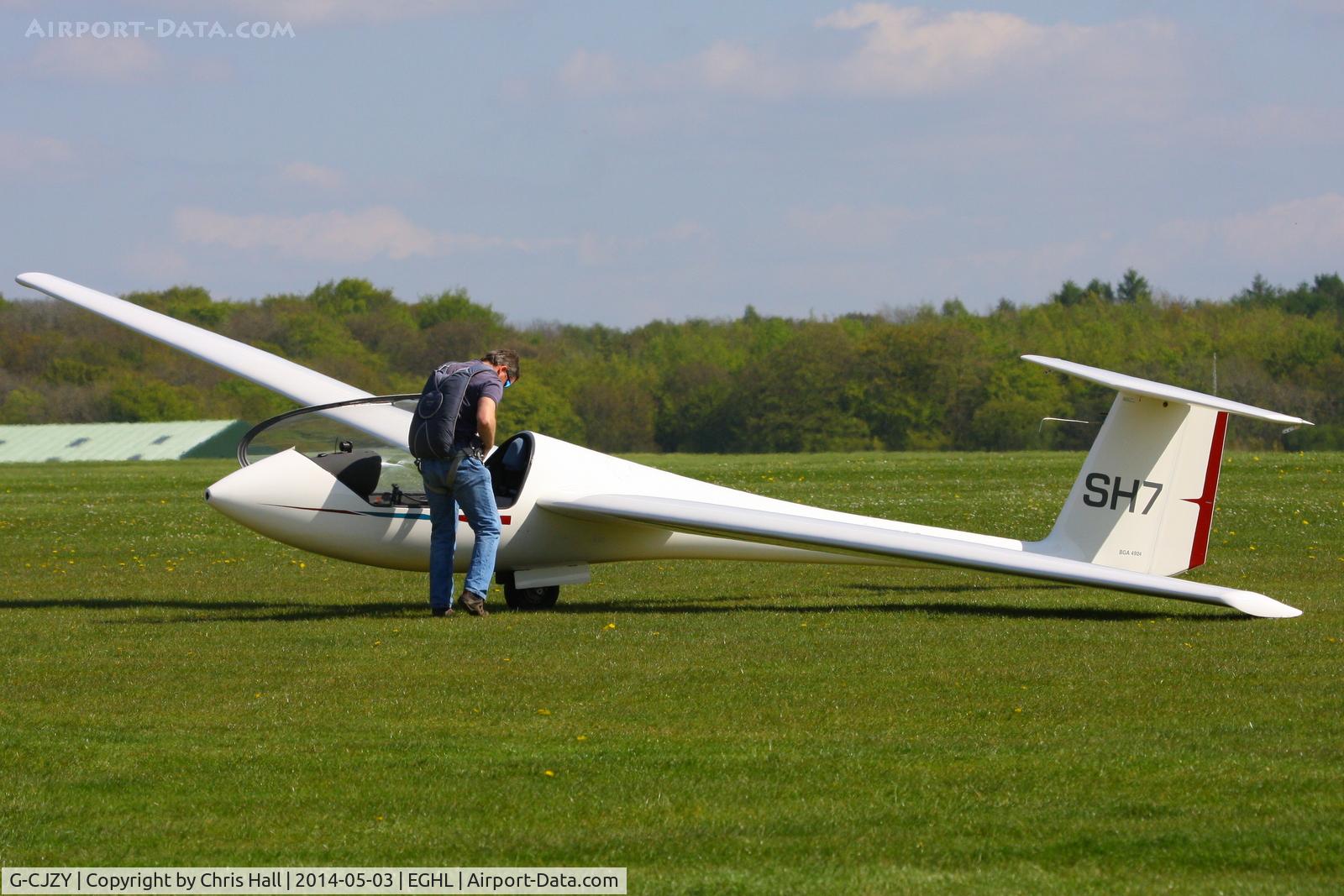 G-CJZY, 1983 Grob G-102 Standard Astir III C/N 5600S, at Lasham airfield