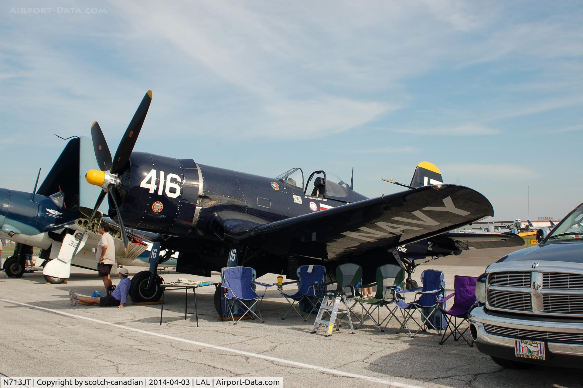 N713JT, 1945 Vought F4U-4B Corsair C/N 97143, 1945 Chance Vought F4U-4 Corsair, N713JT, at 2014 Sun n Fun, Lakeland Linder Regional Airport, Lakeland, FL