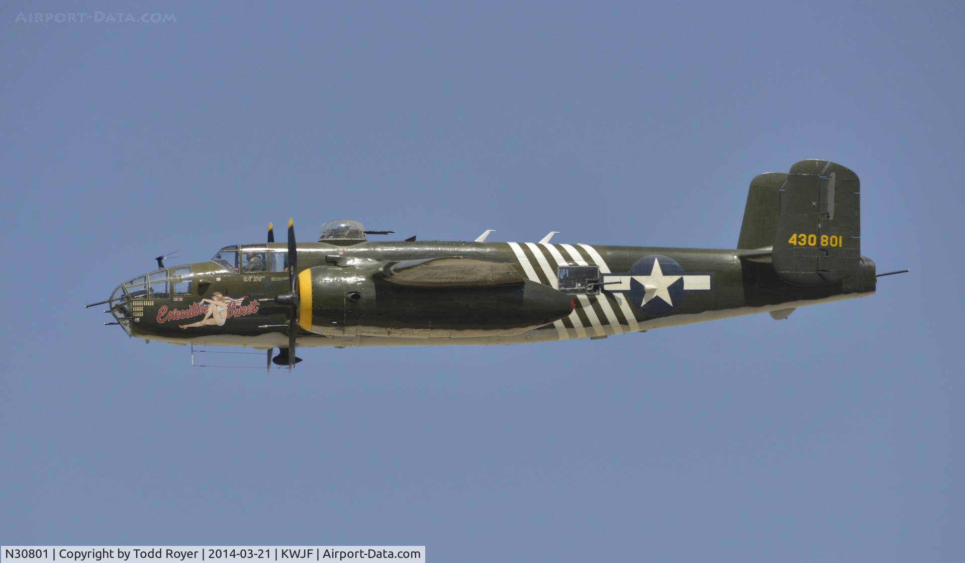N30801, 1944 North American TB-25N Mitchell C/N 108-34076, Flying at the Los Angeles County Airshow