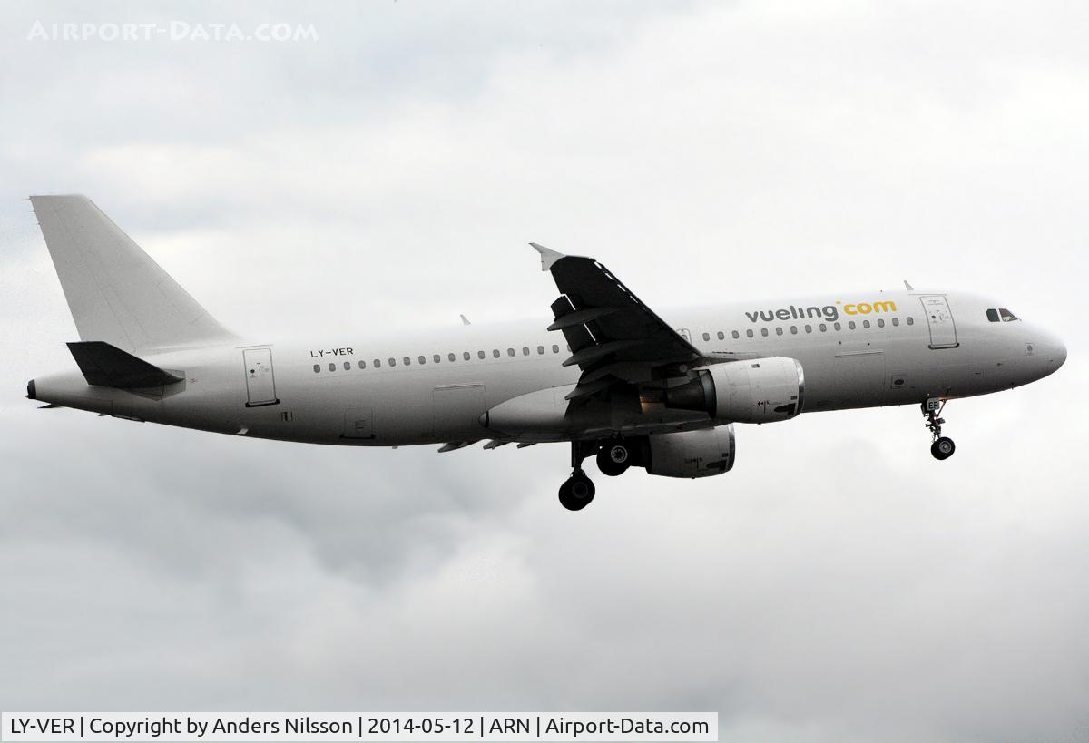 LY-VER, 1993 Airbus A320-212 C/N 409, On final for 19L.