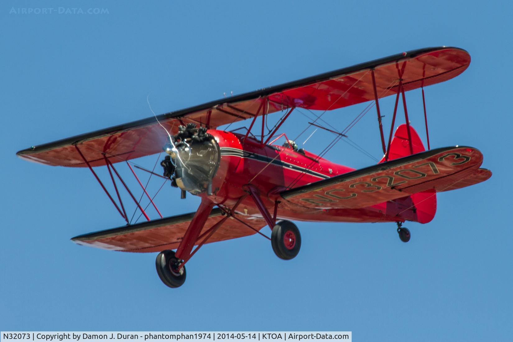 N32073, 1941 Waco UPF-7 C/N 5705, NC32073 practicing touch and go's