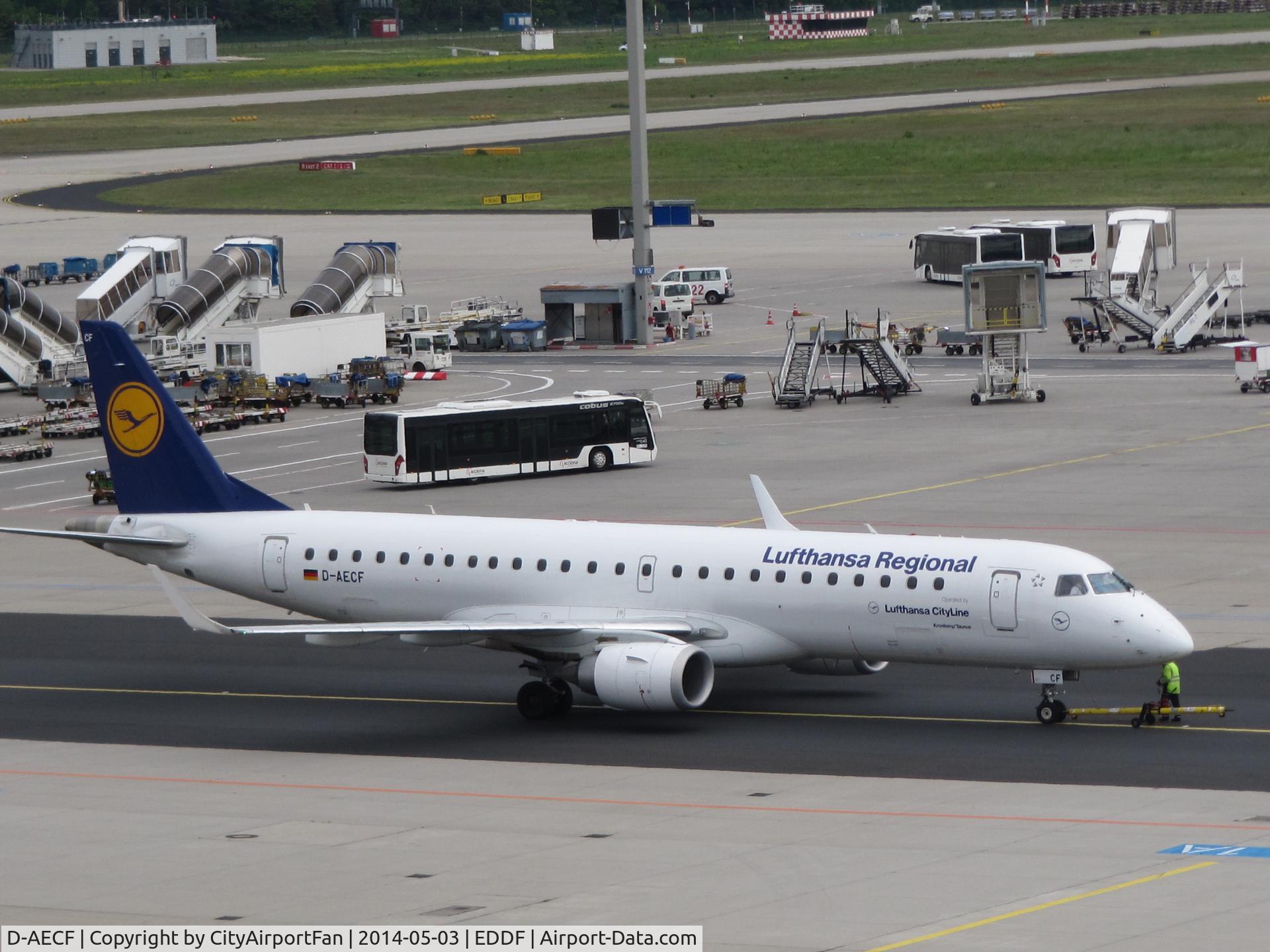 D-AECF, 2010 Embraer 190LR (ERJ-190-100LR) C/N 19000359, push-back
