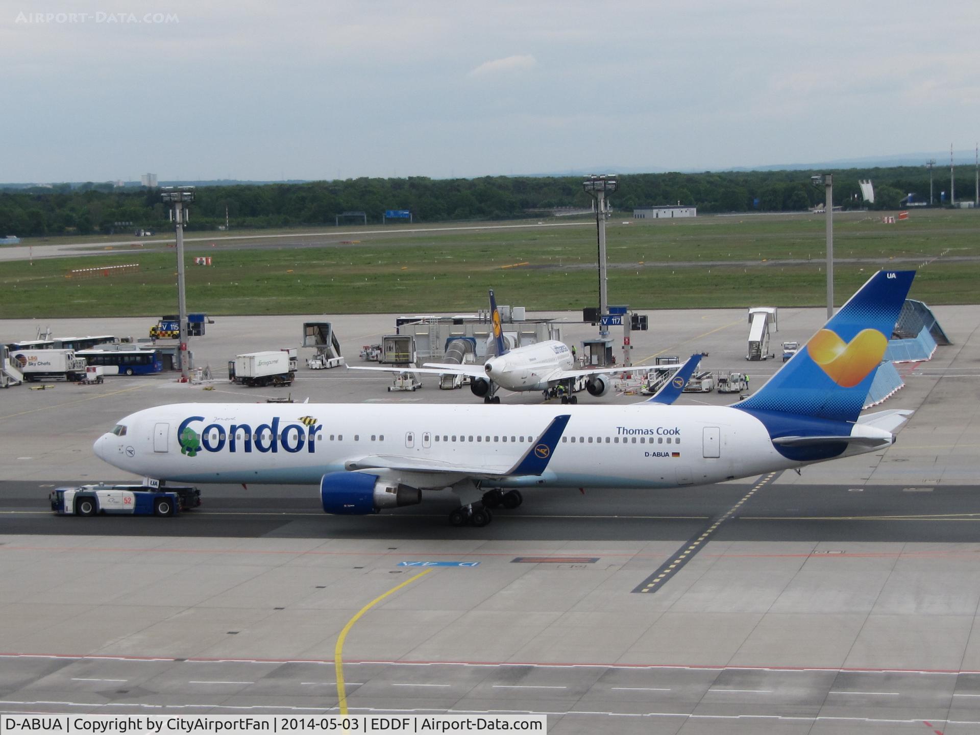 D-ABUA, 1992 Boeing 767-330/ER C/N 26991, taxiing to Parking-Position