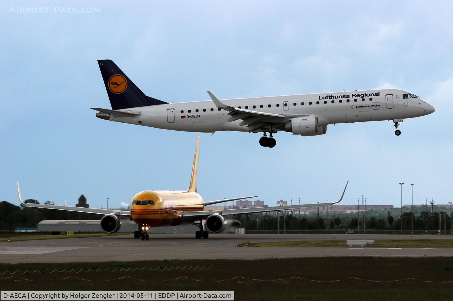 D-AECA, 2009 Embraer 190LR (ERJ-190-100LR) C/N 19000327, Arrival on rwy 24L.....