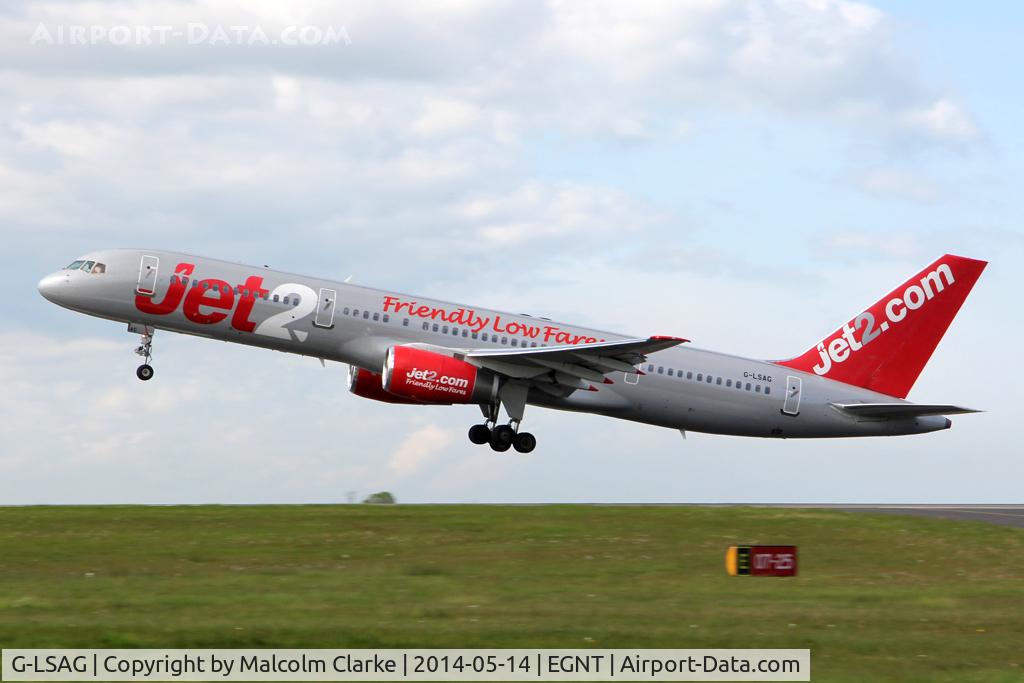G-LSAG, 1987 Boeing 757-21B C/N 24014, Boeing 757-21B, Newcastle Airport, May 14 2014.