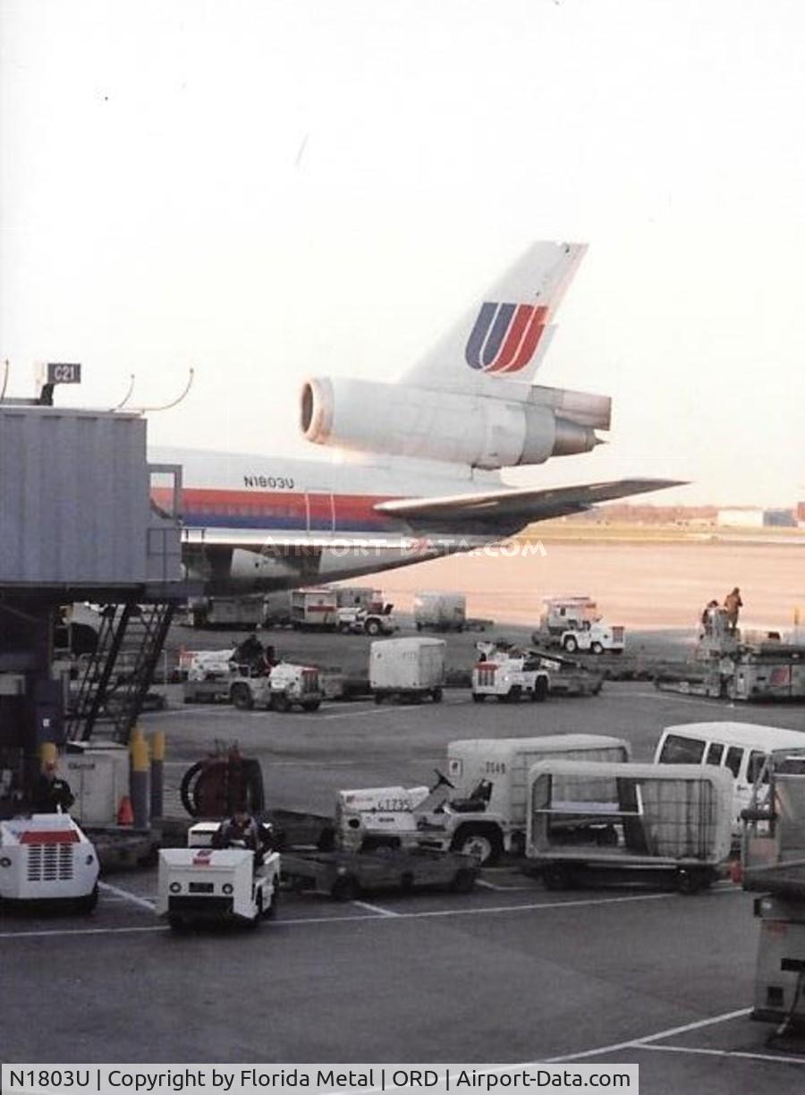 N1803U, 1971 McDonnell Douglas MD-10-10F C/N 46602, United DC-10-10 taken back in the late 1980s when I was around 13 yo