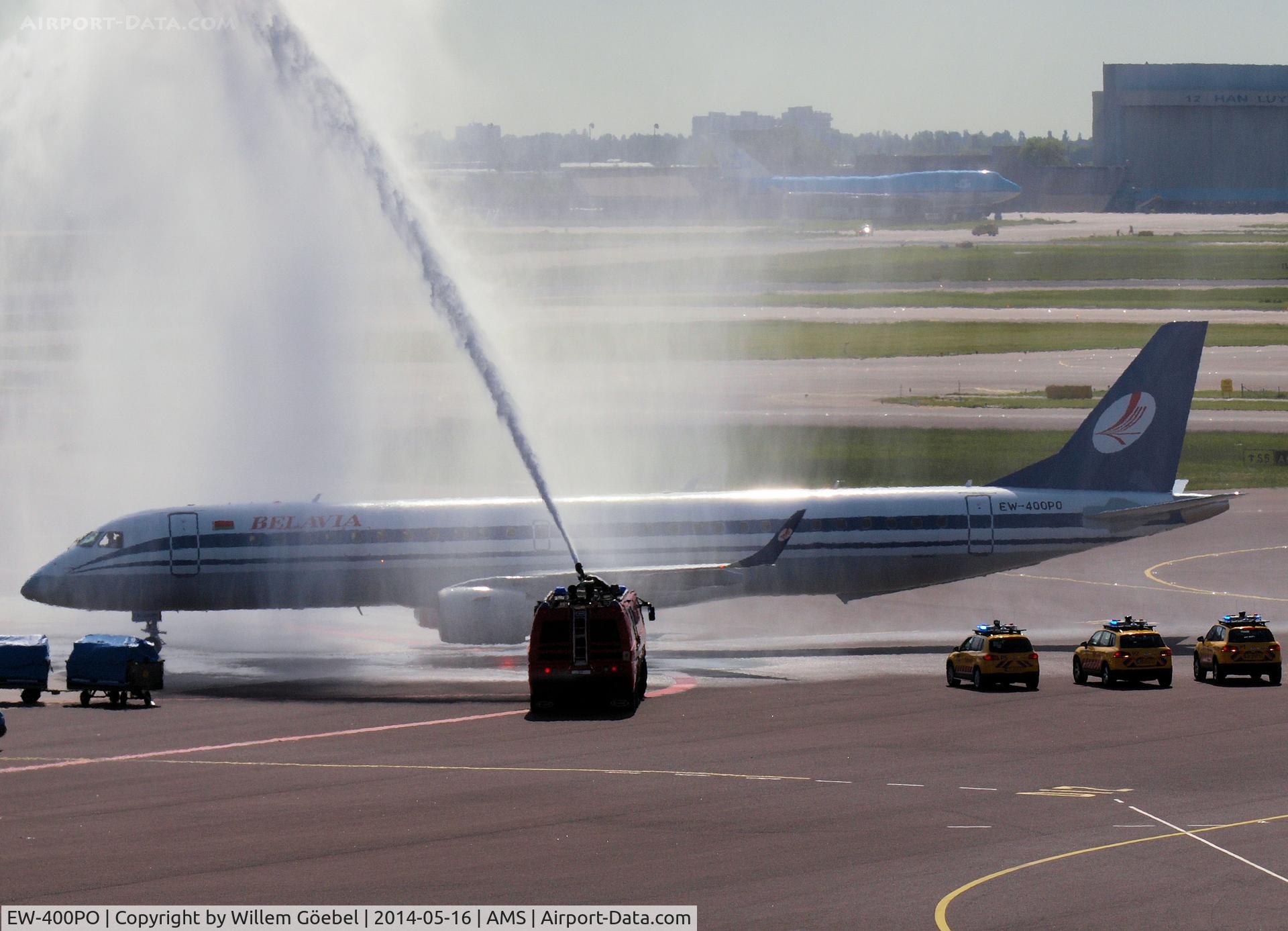 EW-400PO, 2014 Embraer 195LR (ERJ-190-200LR) C/N 19000668, Arrival for the first time on Schiphol Airport