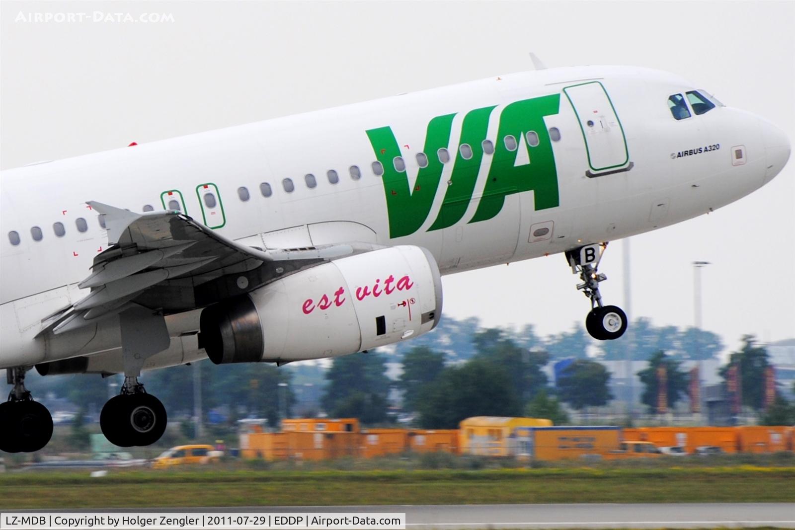 LZ-MDB, 2007 Airbus A320-214 C/N 3125, Leaving LEJ on rwy 24R....