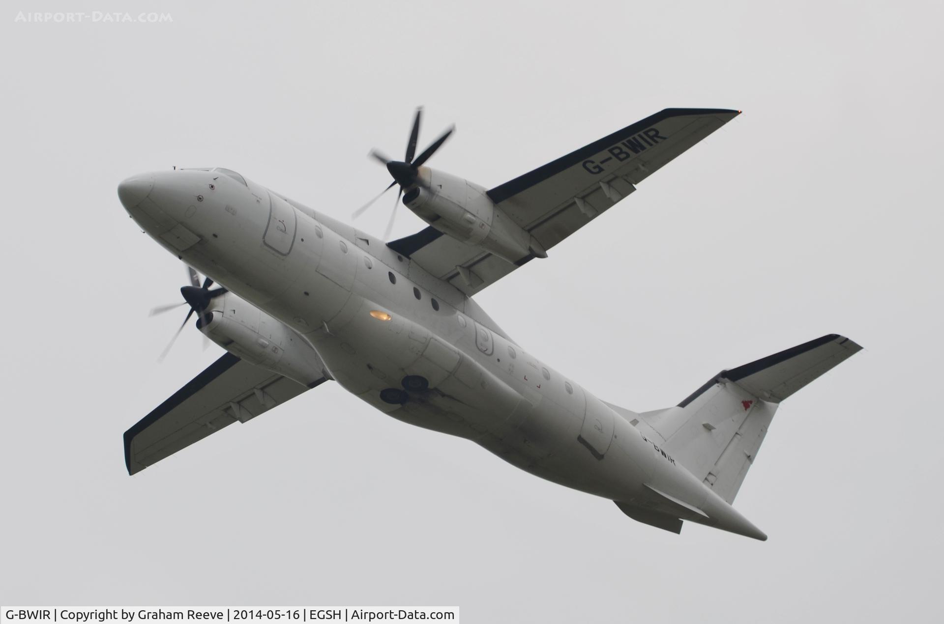 G-BWIR, 1995 Dornier 328-100 C/N 3023, Departing from Norwich.