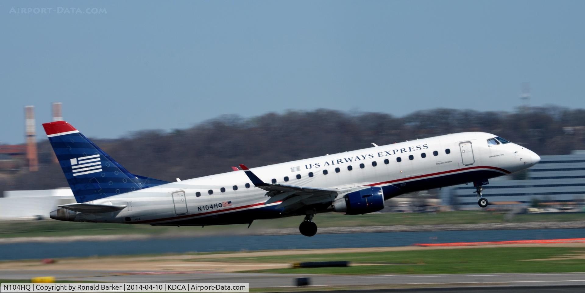 N104HQ, 2007 Embraer 175LR (ERJ-170-200LR) C/N 17000160, Departure National