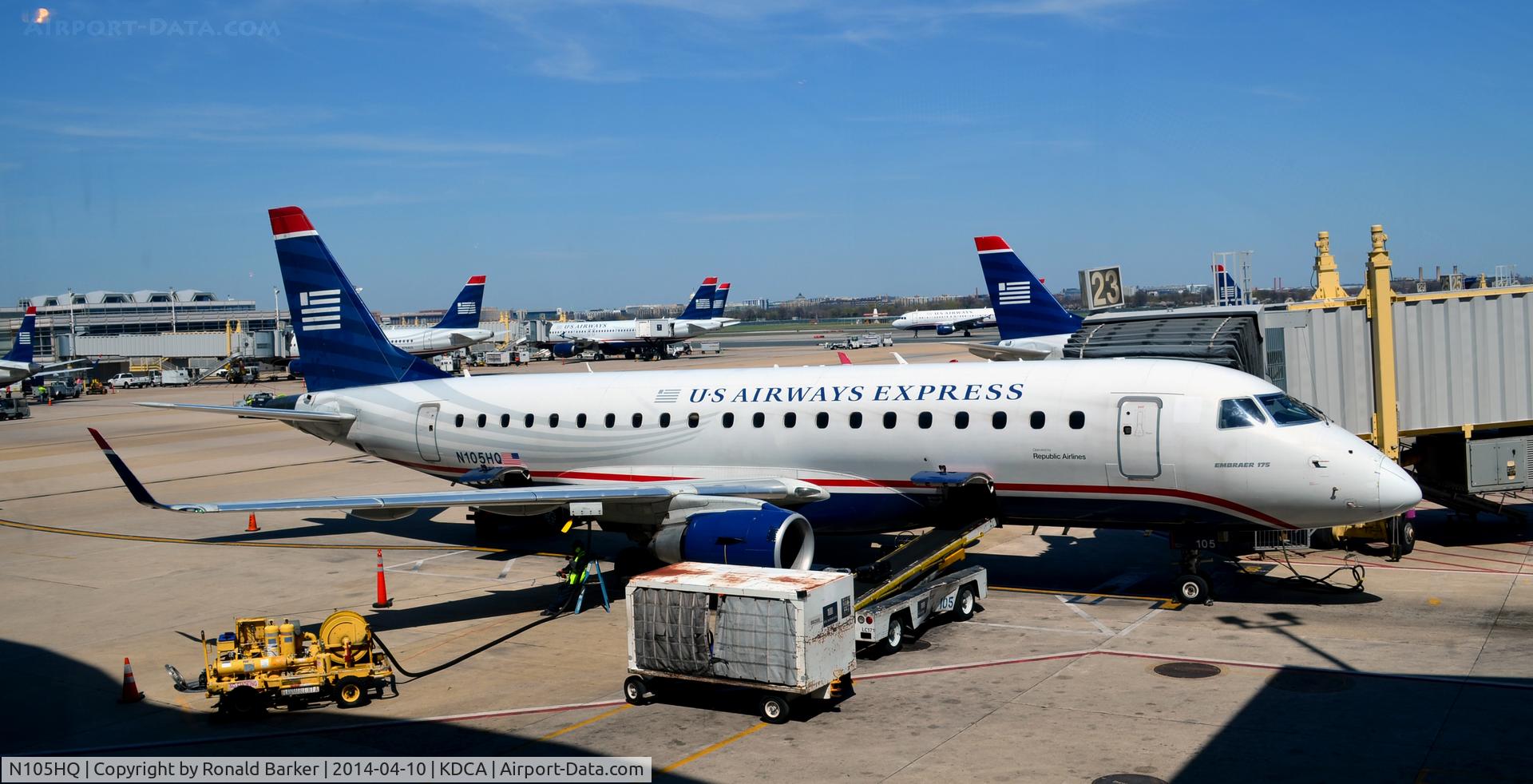 N105HQ, 2007 Embraer 175LR (ERJ-170-200LR) C/N 17000163, Gate 23 National