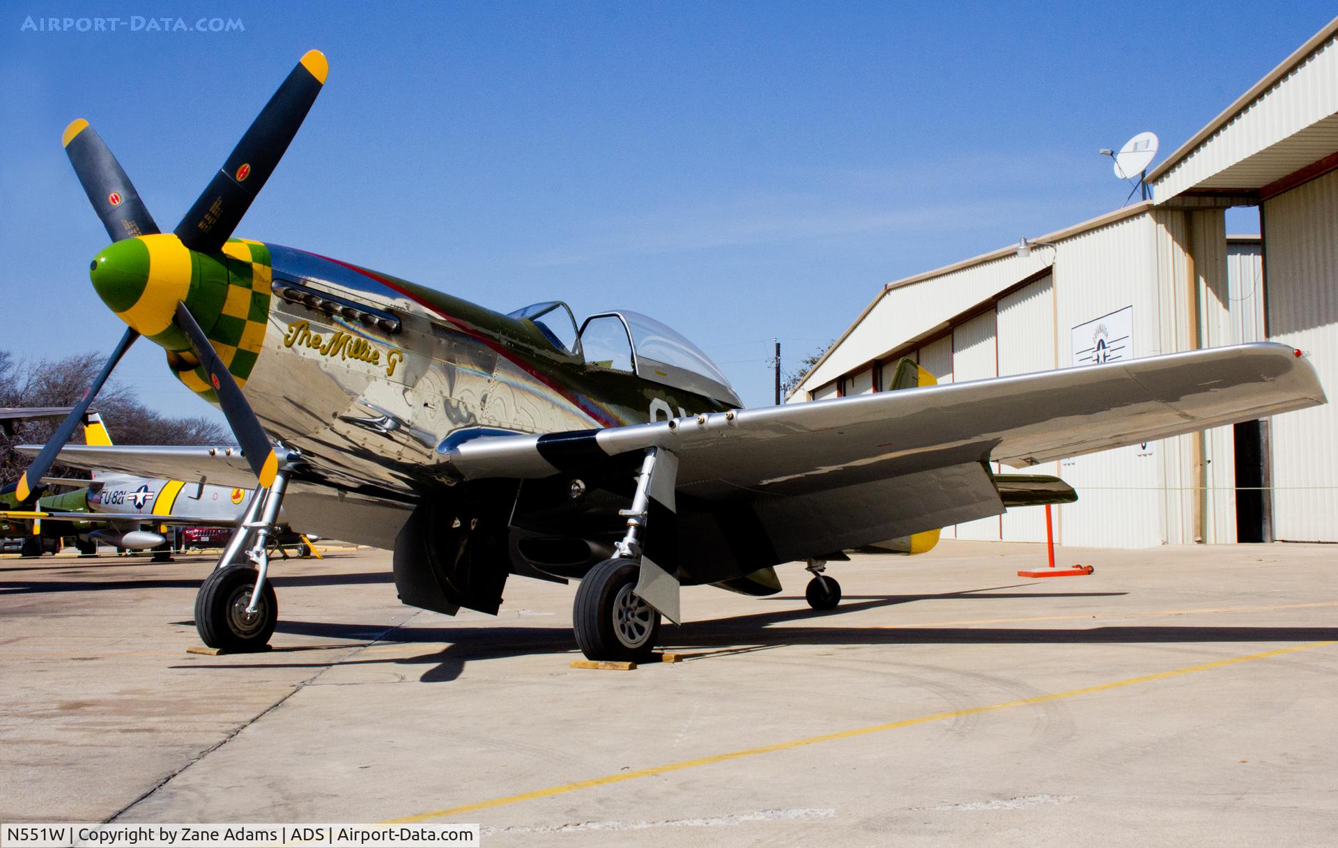N551W, 1943 North American P-51D Mustang C/N 109-28618, A visitor at the Cavanaugh Flight Museum