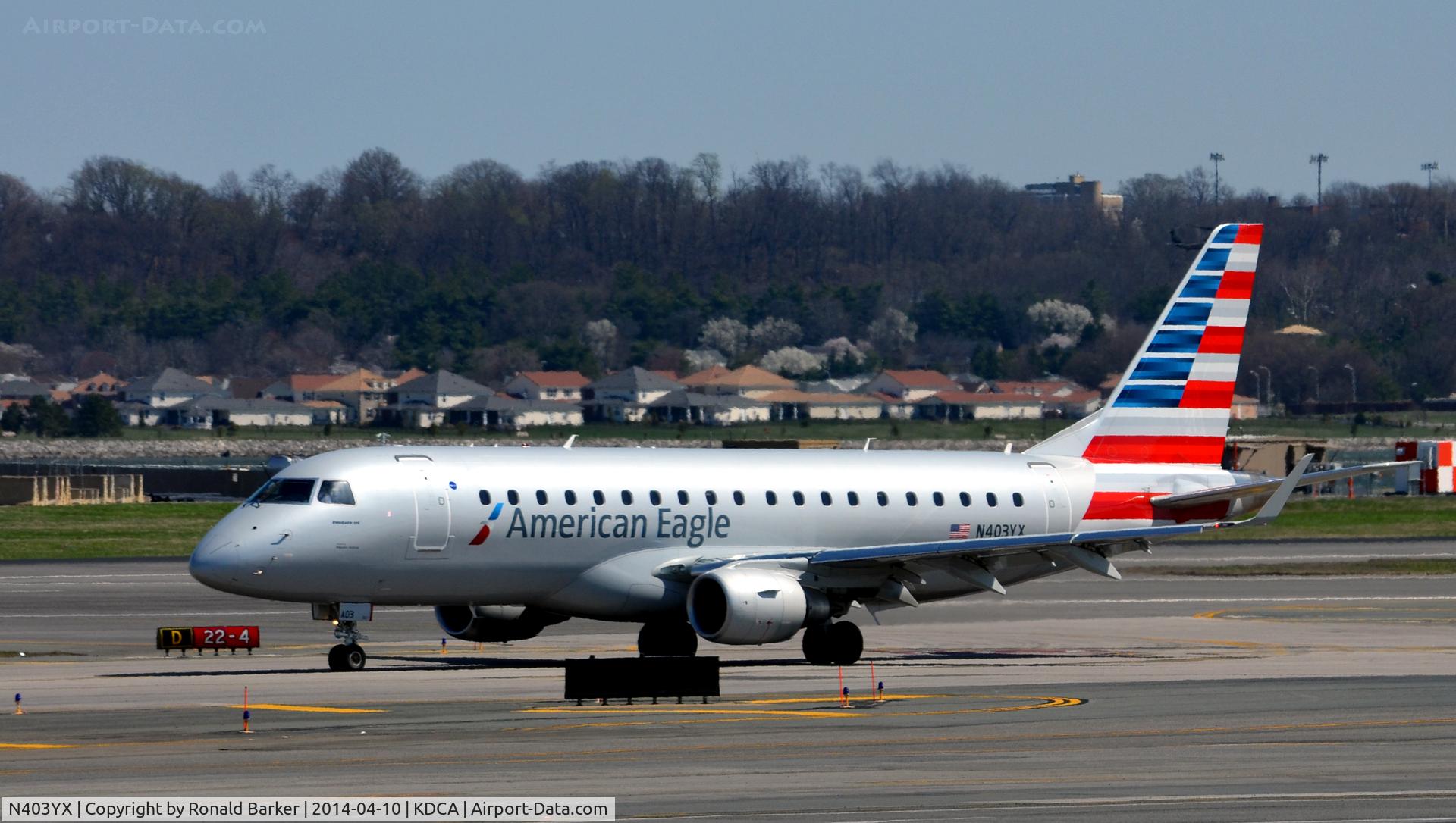 N403YX, 2013 Embraer 175LR (ERJ-170-200LR) C/N 17000365, Taxi off runway National