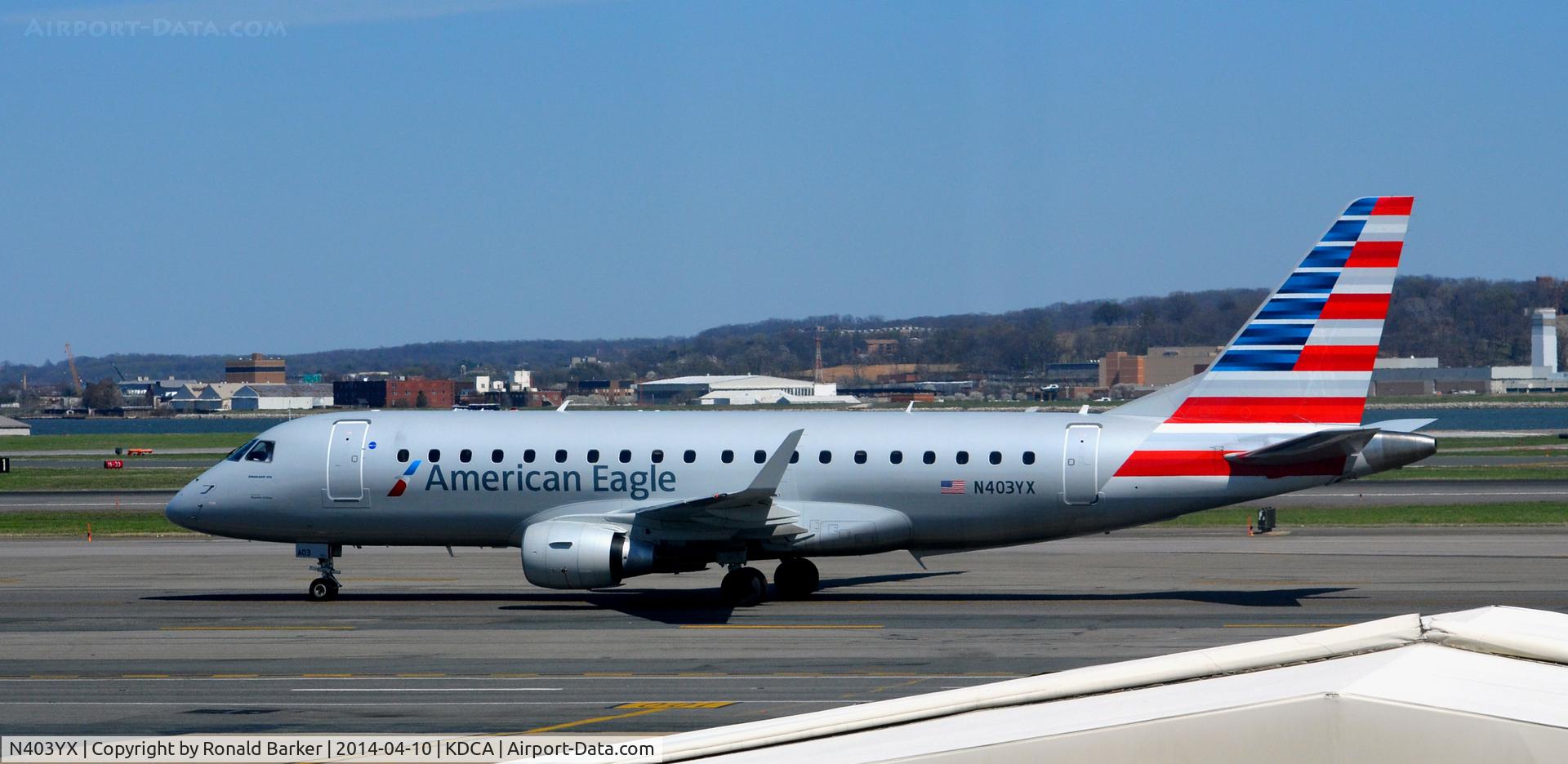 N403YX, 2013 Embraer 175LR (ERJ-170-200LR) C/N 17000365, Taxi to park National