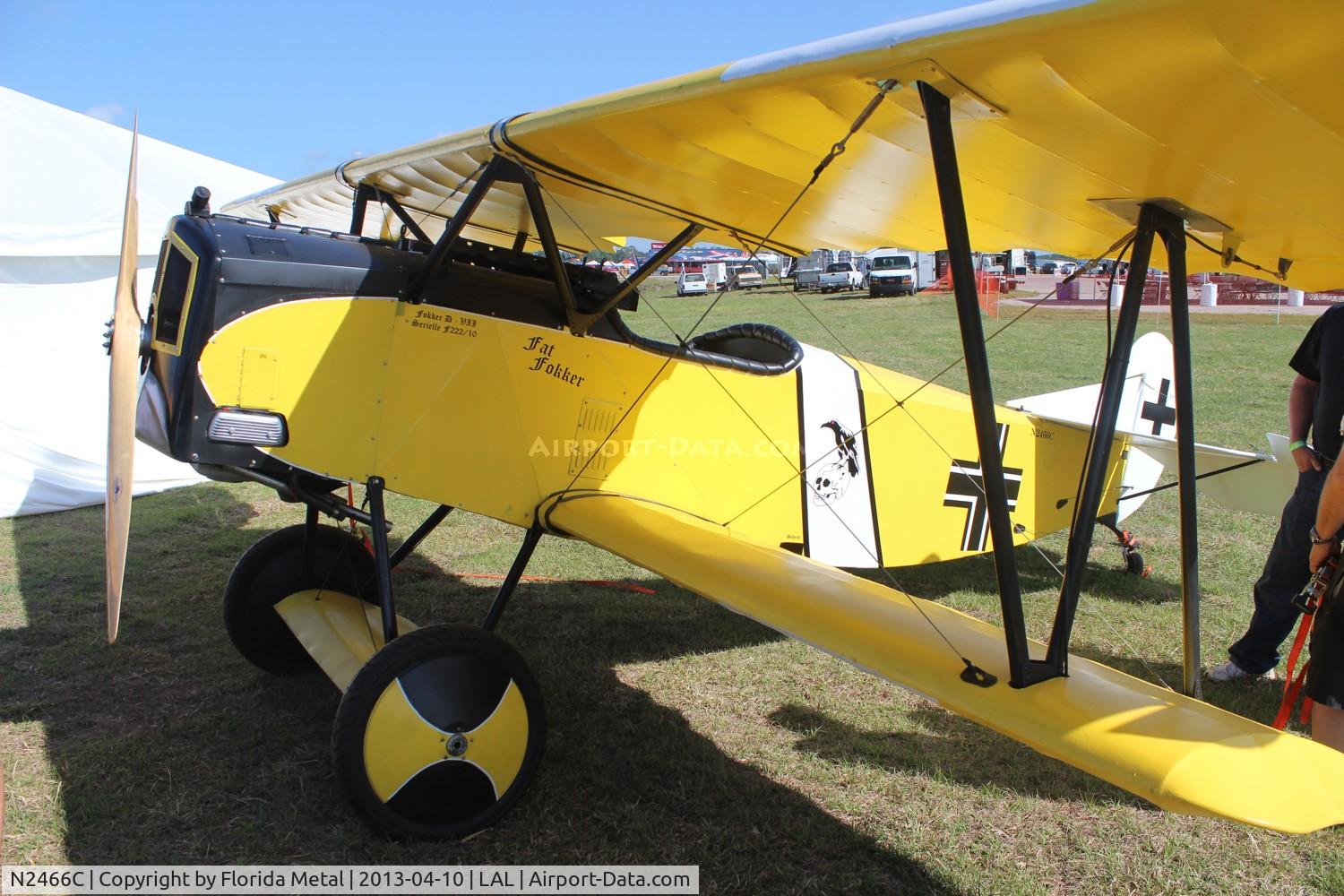 N2466C, 2012 Fokker D-VII Replica C/N 111022, Fokker D-VII replica