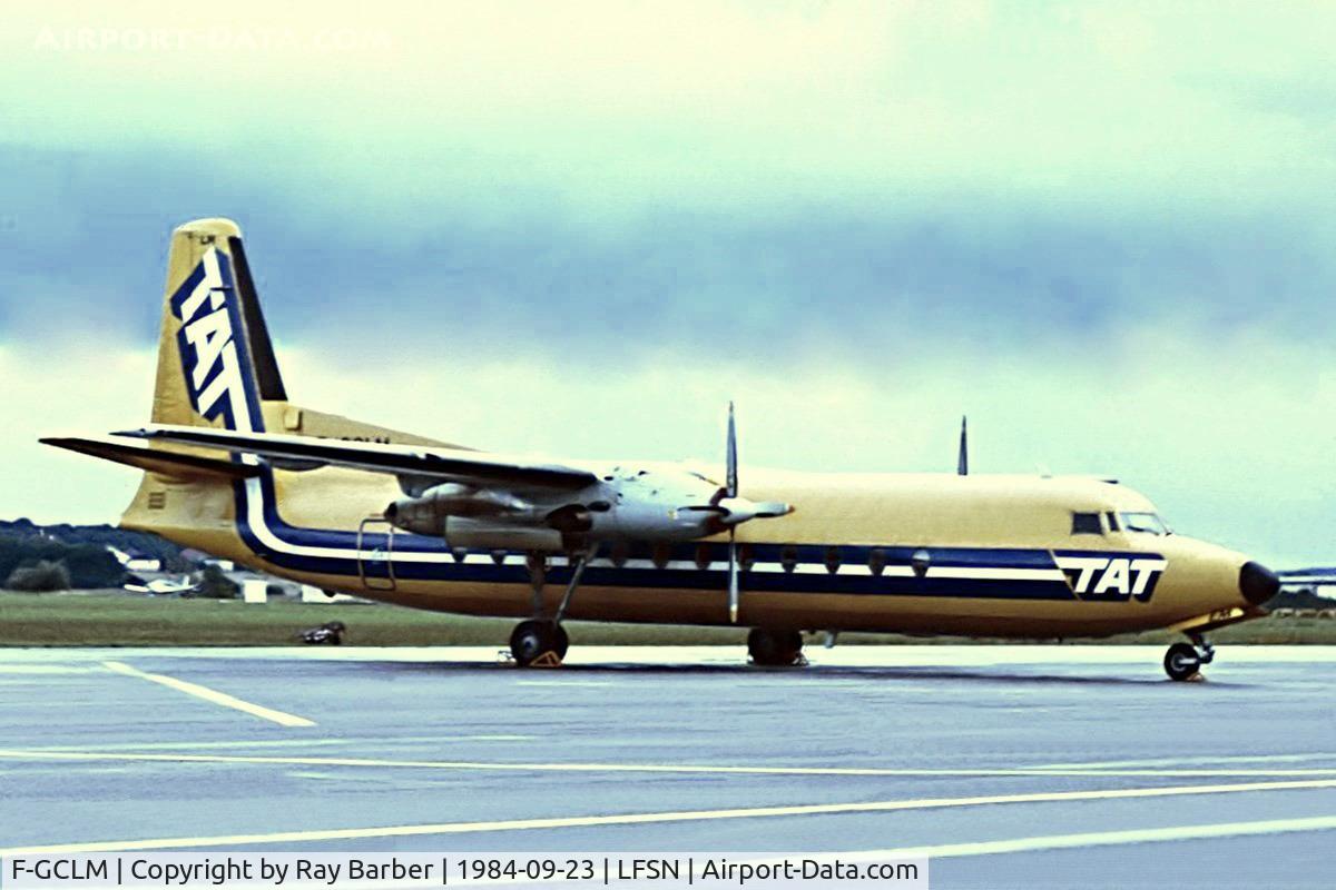 F-GCLM, 1968 Fairchild Hiller FH-227B C/N 544, Fairchild FH-227B [544] (T.A.T.) Nancy-Essey~F 23/09/1984. Taken from a slide.