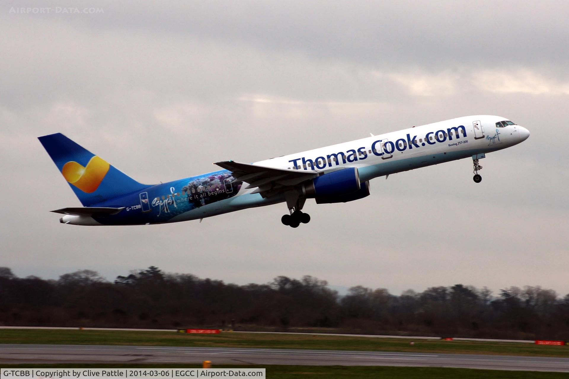 G-TCBB, 1999 Boeing 757-236 C/N 29945, EGCC take-off