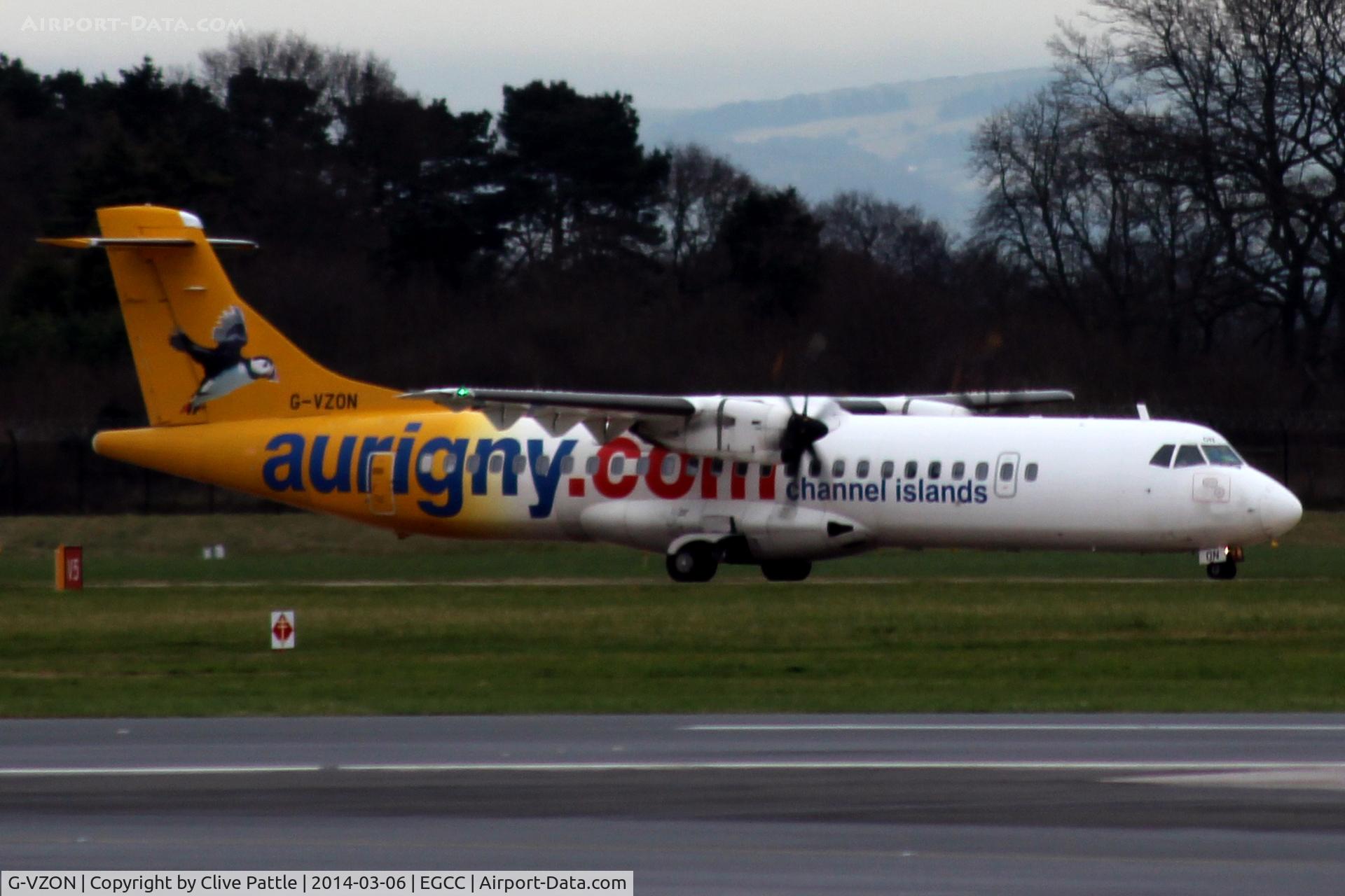 G-VZON, 2009 ATR 72-212A C/N 853, EGCC Arrival