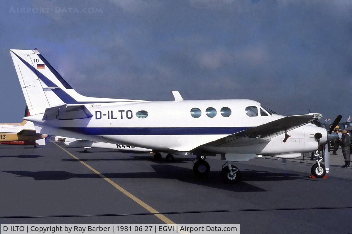 D-ILTO, 1969 Beech B90 King Air C/N LJ-453, Beech B90 King Air [LJ-453] RAF Greenham Common~G 27/06/1981. Taken from a slide.