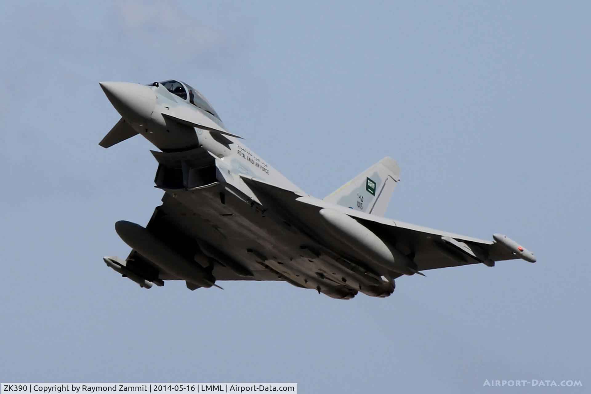 ZK390, 2014 Eurofighter EF-2000 Typhoon F2 C/N CS025/403, Eurofighter EF-2000 Typhoon of Royal Saudi Air Force on delivery flight passed through Malta from Warton UK.