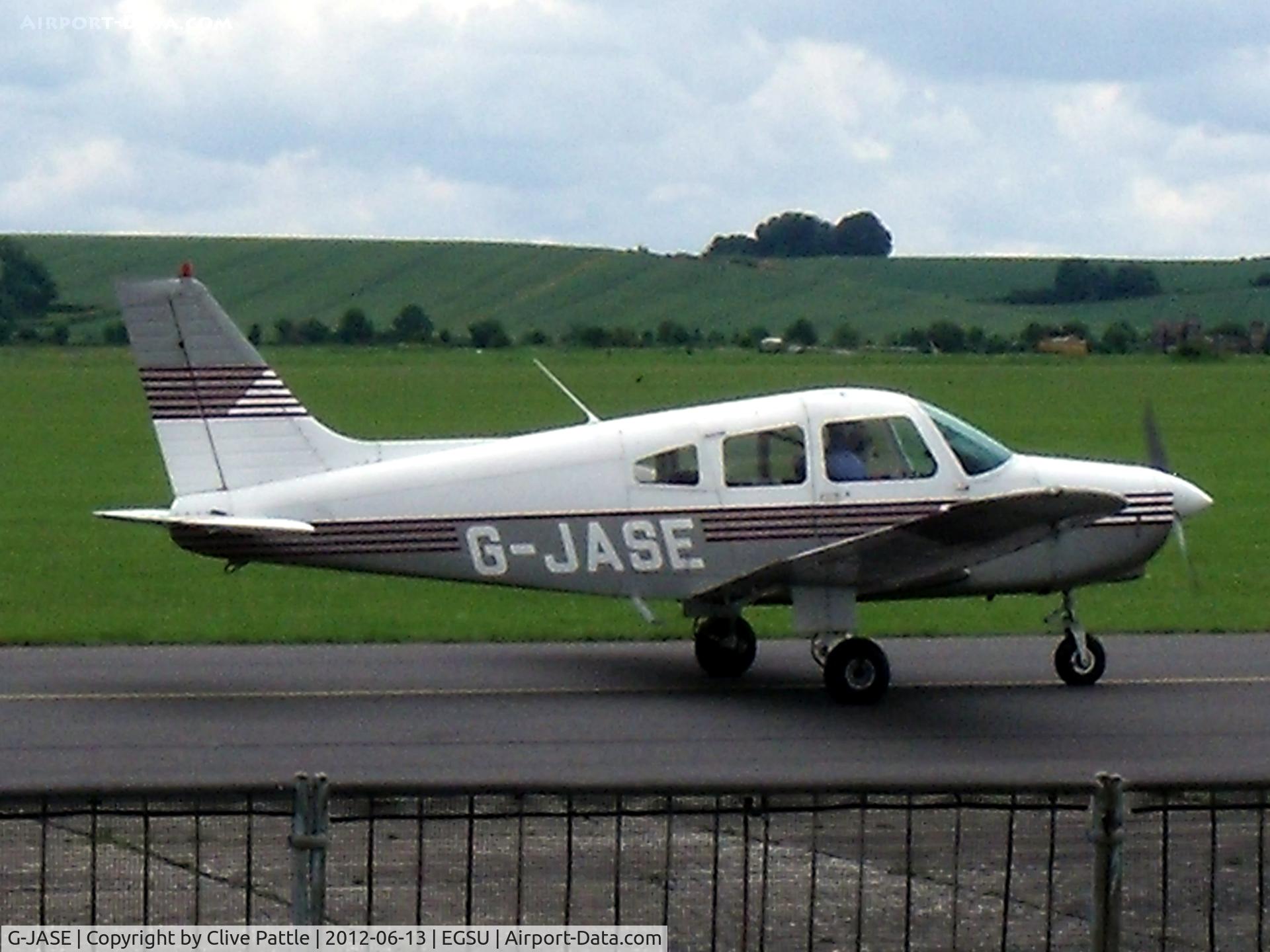 G-JASE, 1982 Piper PA-28-161 Cherokee Warrior II C/N 28-8216056, Duxford taxi for take-off