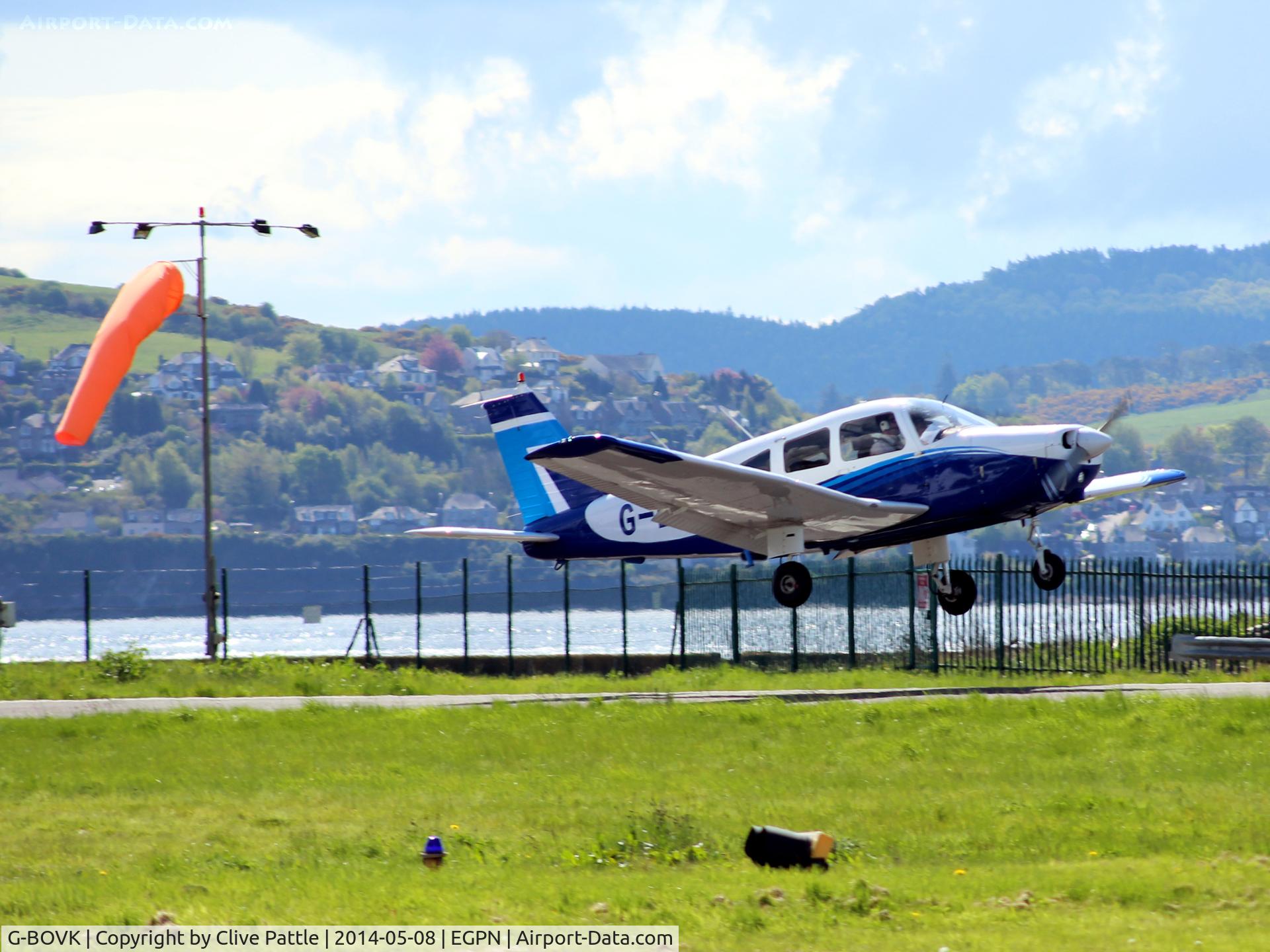 G-BOVK, 1985 Piper PA-28-161 Cherokee Warrior II C/N 28-8516061, Based with Tayside Aviation - G-BOVK comes in once again for a touch and go at Dundee Riverside EGPN