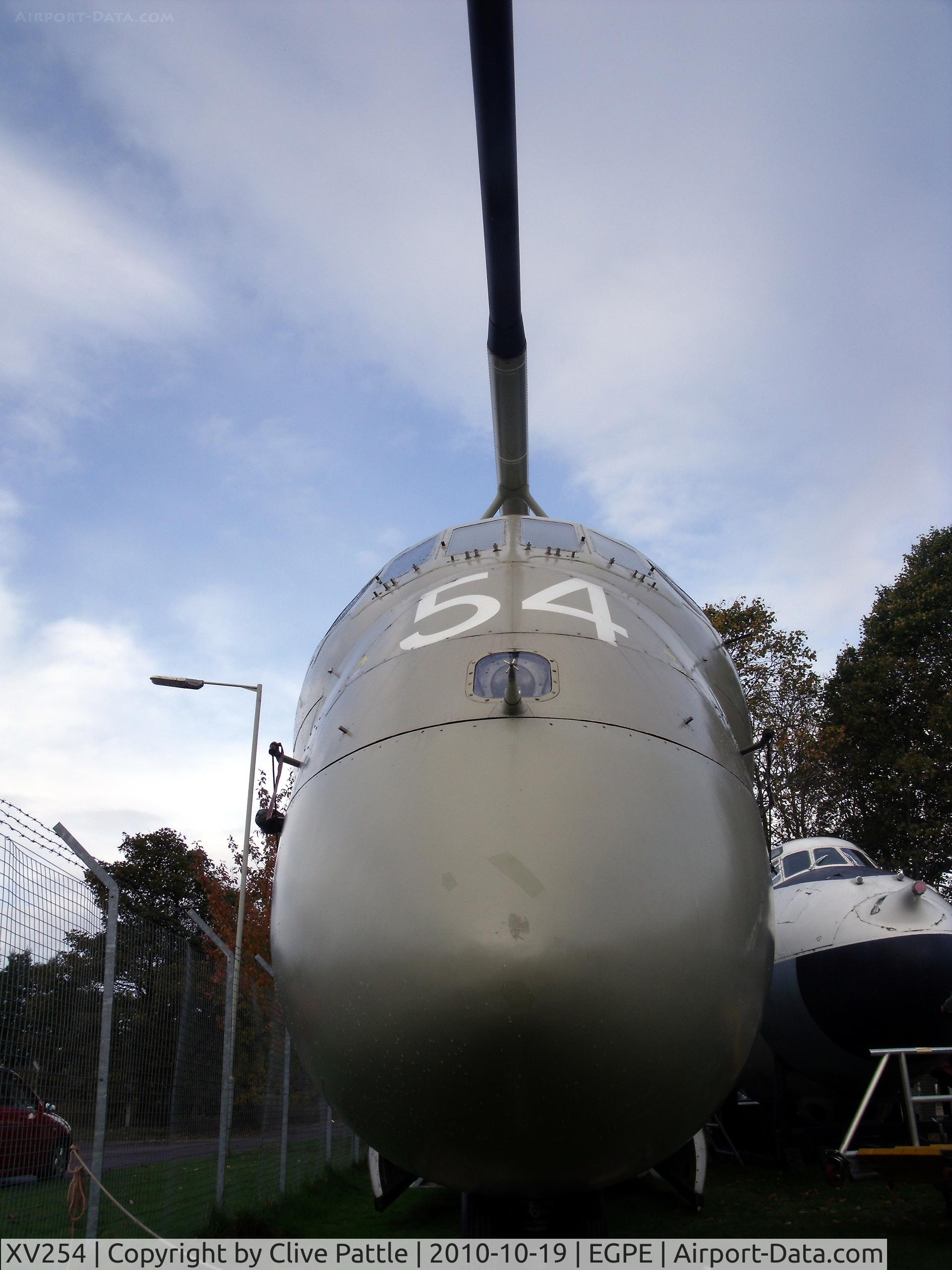 XV254, Hawker Siddeley Nimrod MR.2 C/N 8029, Nose of XV254 pictured aat the Highland Aviation Museum, Inverness Airport (EGPE)