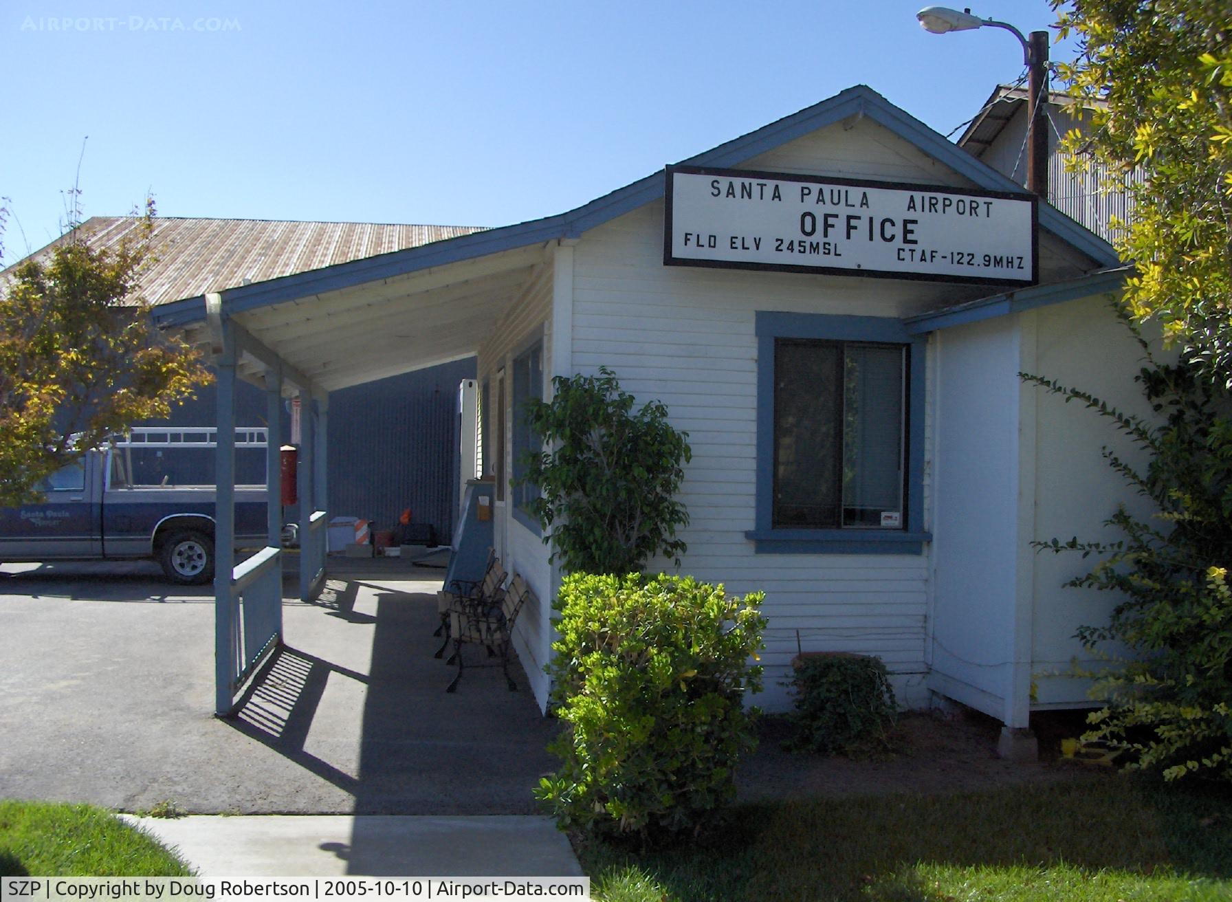 Santa Paula Airport (SZP) - Santa Paula Airport Office, Rowena Mason-contact. Elev. 245' MSL, CTAF 122.9 MHz. Rwy 04-22 2,713' x 60' asphalt newly surfaced and marked June 2008