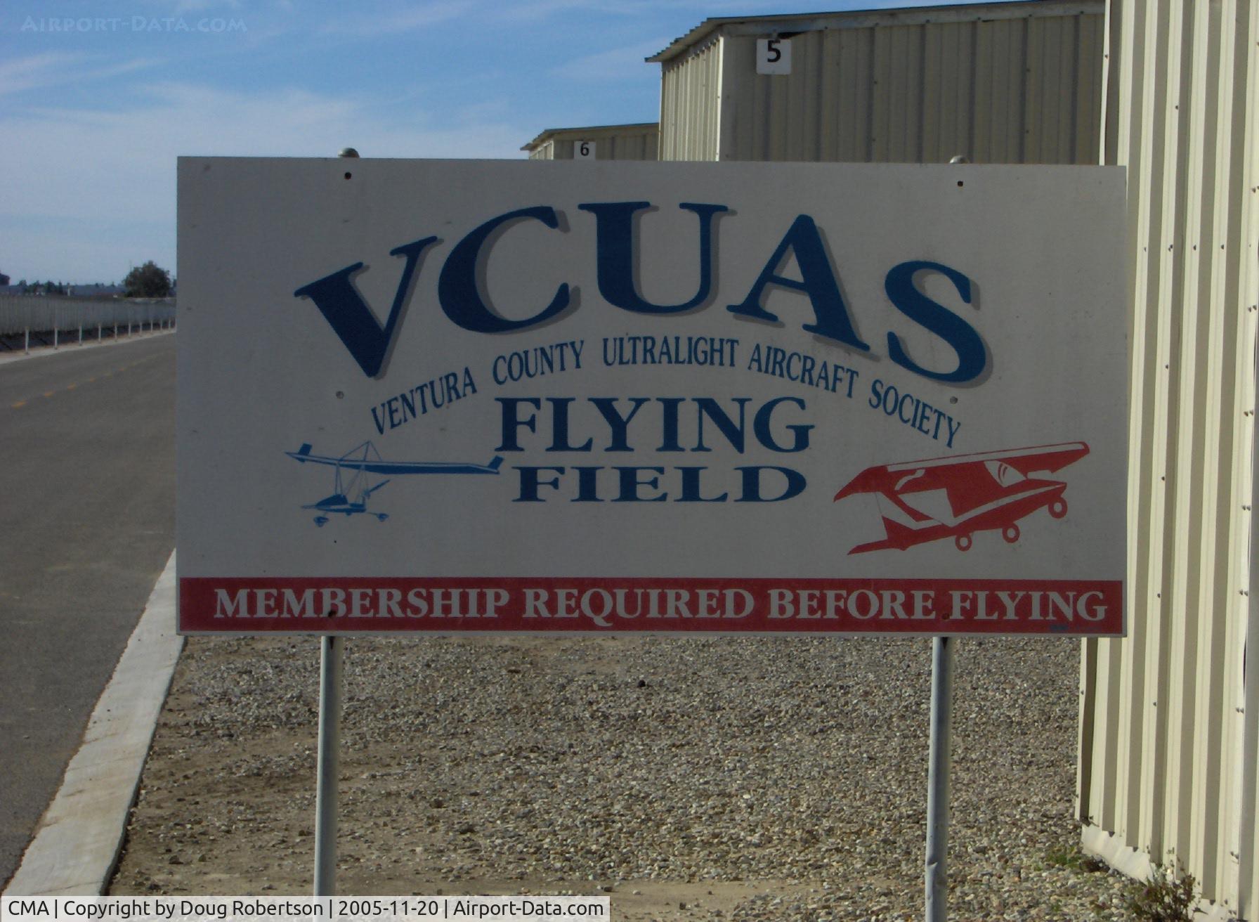 Camarillo Airport (CMA) - Ventura County Ultralight Aircraft Society Hangars, CMA. They have close, separate windsock.