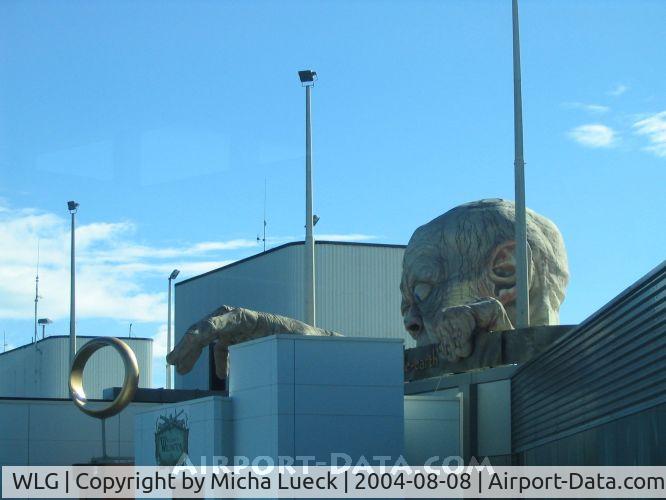 Wellington International Airport, Wellington New Zealand (WLG) - Gollum/Smeagol reaching for Frodo's ring on top of Wellington's Terminal Building