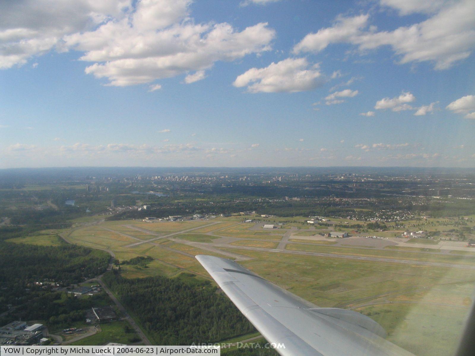 Ottawa Macdonald-Cartier International Airport (Macdonald-Cartier International Airport), Ottawa, Ontario Canada (YOW) - Canada's Capital city airport, taken from Jetsgo Fokker 100 (C-GKZA)