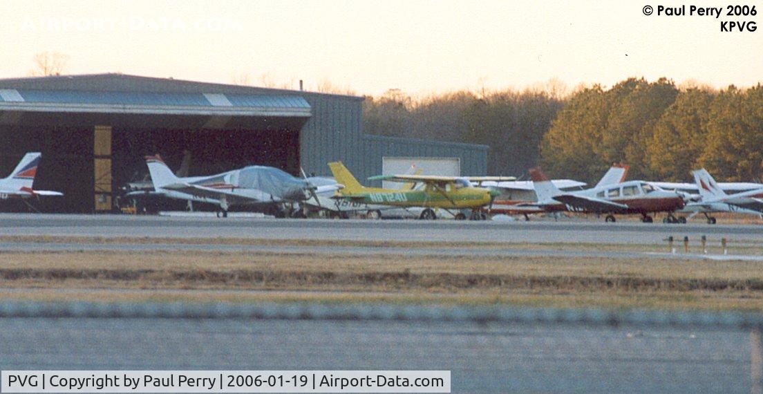 Hampton Roads Executive Airport (PVG) - A view of the parking apron at sunset