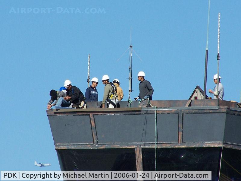 Dekalb-peachtree Airport (PDK) - Work on old PDK tower - Note C-130J in background!