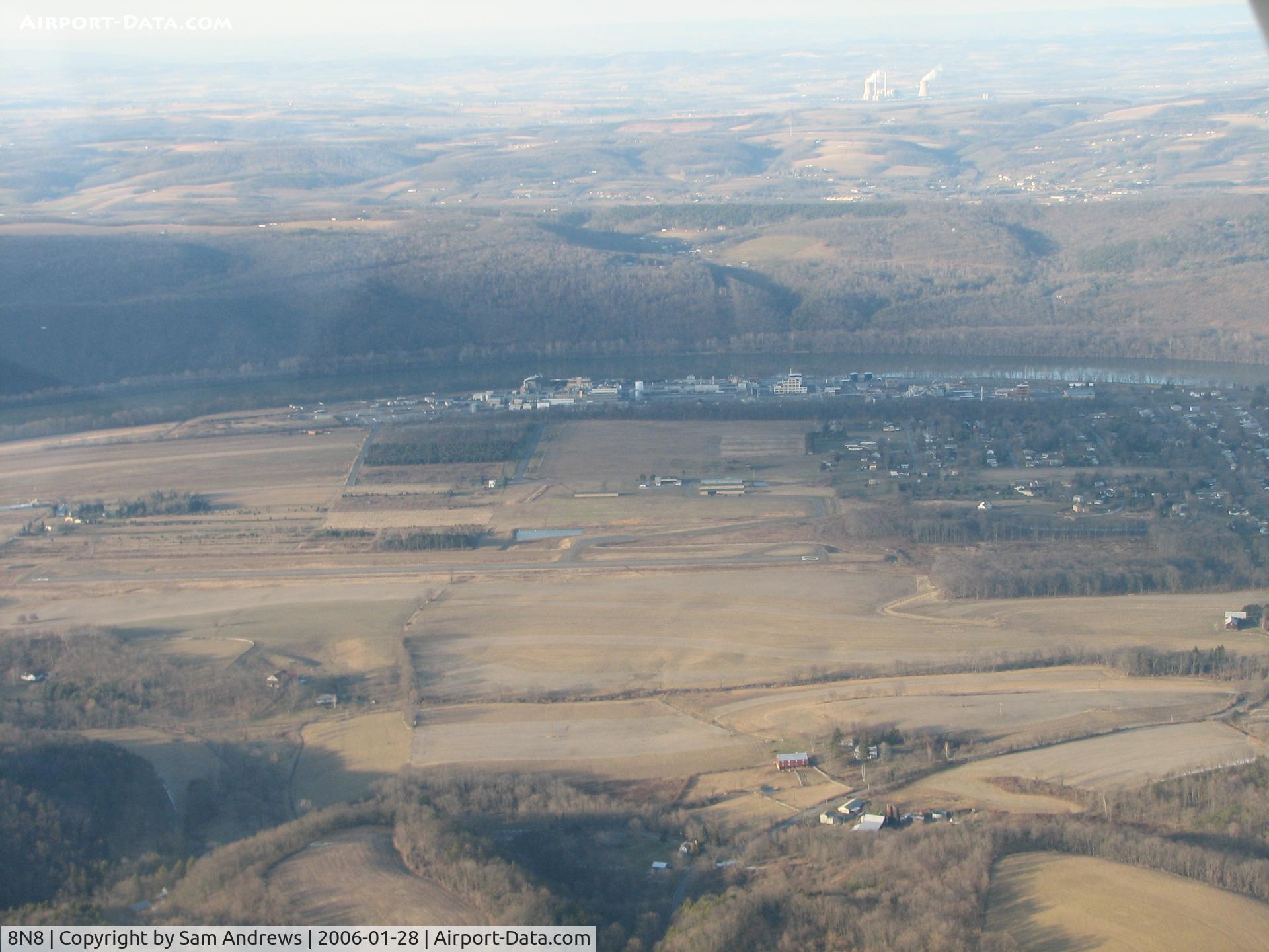 Danville Airport (8N8) - Danville Airport.  You can see the grass strip between the hangars and the runway.