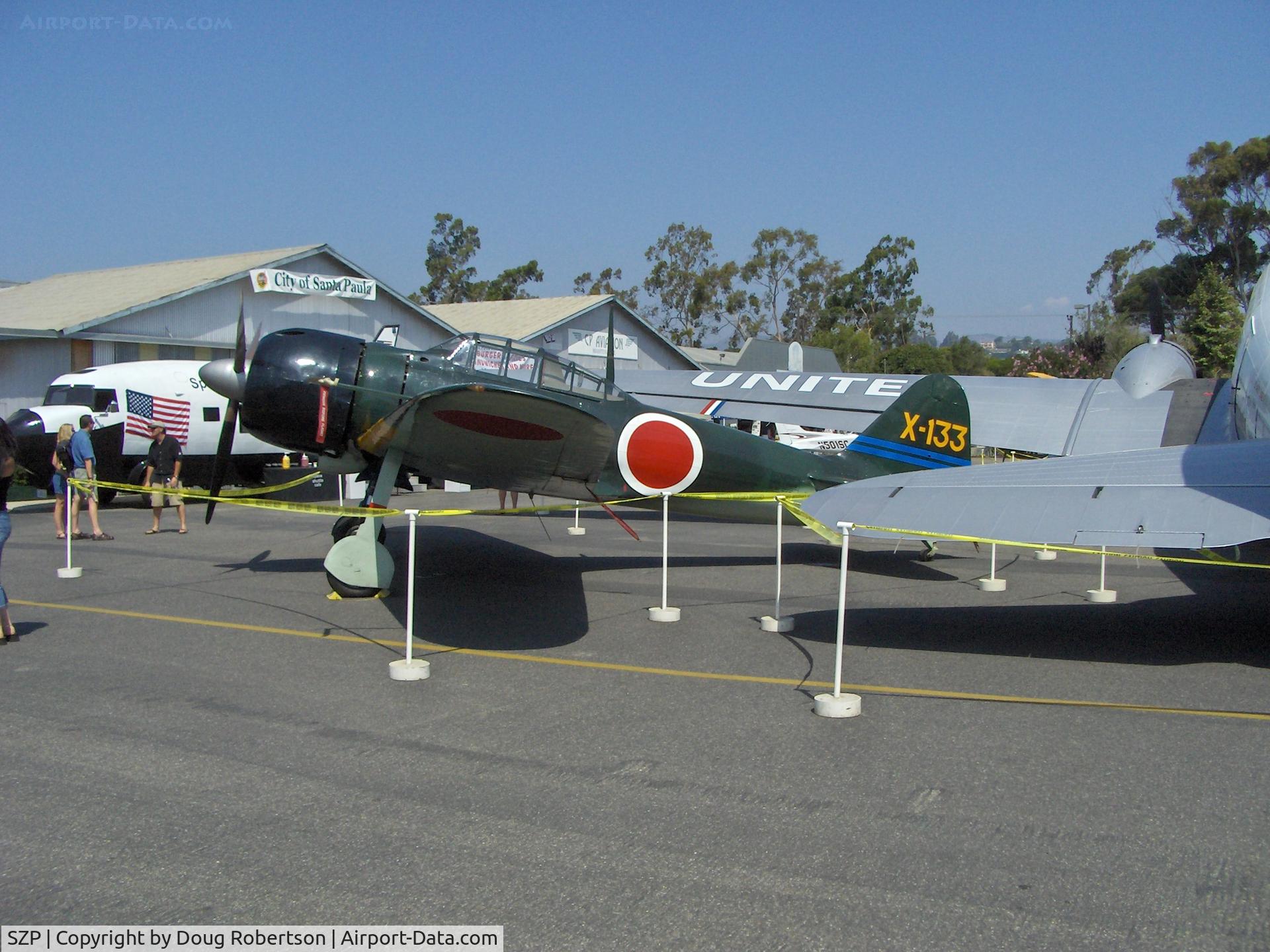 Santa Paula Airport (SZP) - Santa Paula Airport 75th Anniversary AIR FAIR, 6-7 August, 2005, Fly-in display aircraft-N712Z 1942 Mitsubishi A6M3 ZERO-SEN (ZEKE)