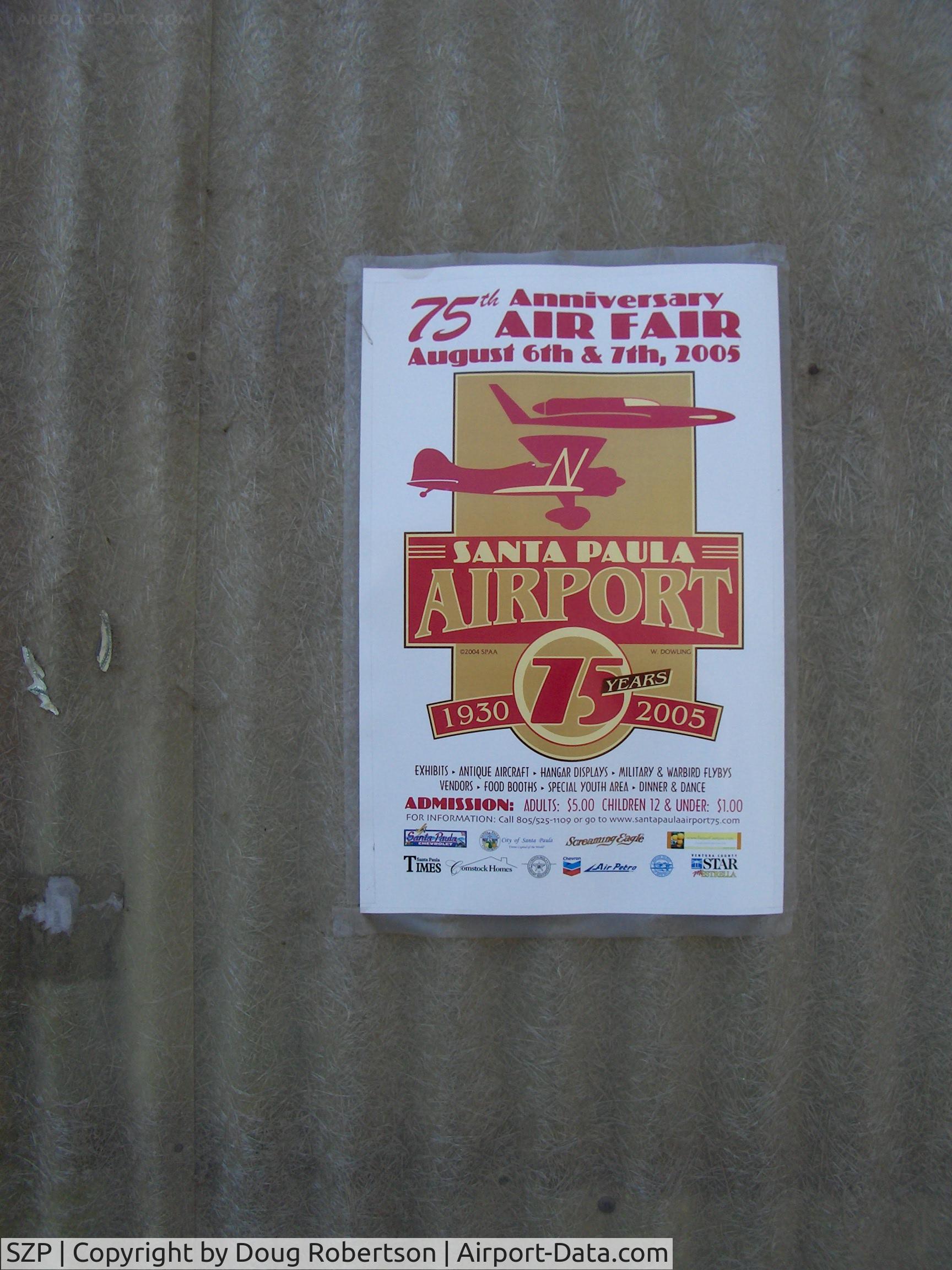 Santa Paula Airport (SZP) - Santa Paula Airport 75th Anniversary AIR FAIR, 6-7 August, 2005, Official commemorative/advertising Poster