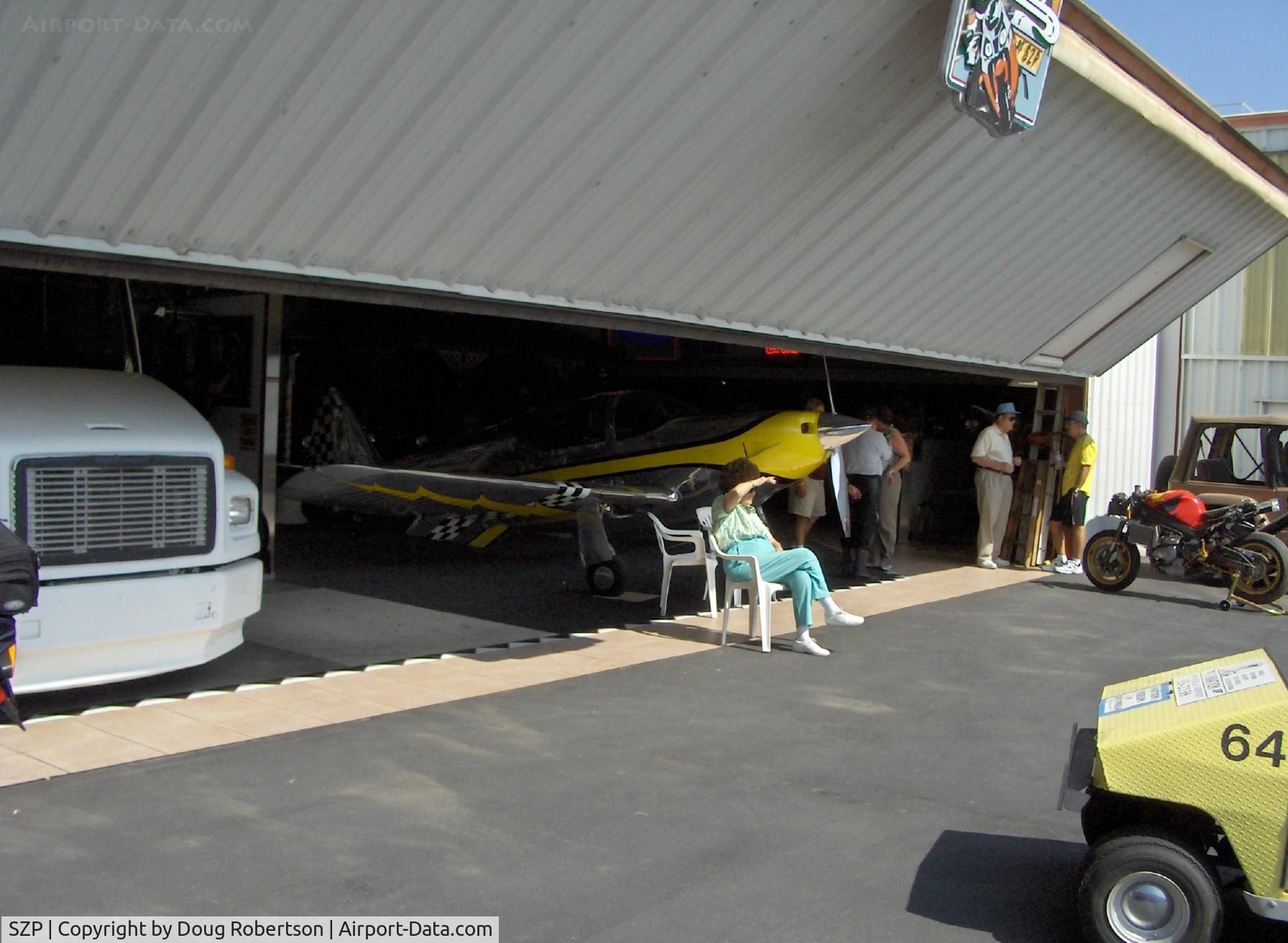Santa Paula Airport (SZP) - Aviation Museum of Santa Paula, Hangar 8, Pridmore's Corner (two hangars), See N78168 for more photos.