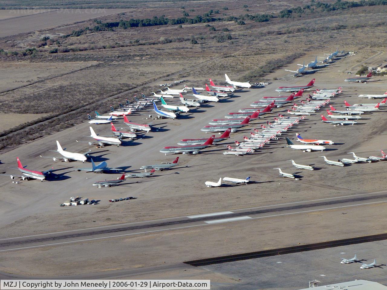 Pinal Airpark Airport (MZJ) - Some of the many airliners stored at MZJ