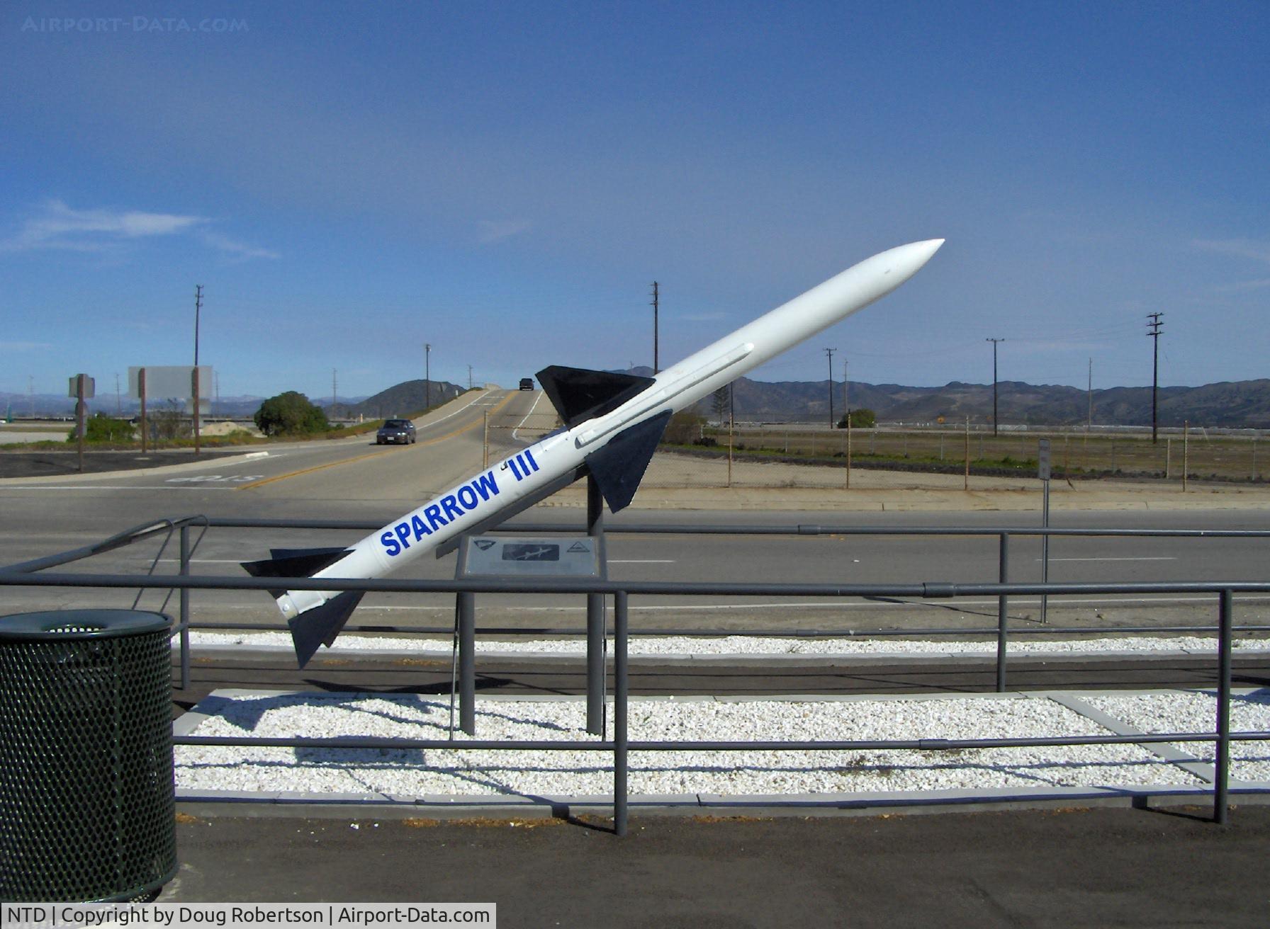 Point Mugu Nas (naval Base Ventura Co) Airport (NTD) - Missile Park-AIM-7 SPARROW III air to air, >Mach 2.5, 88 lb. warhead, semi-active RADAR, F-14 TOMCAT use, 60 mile range