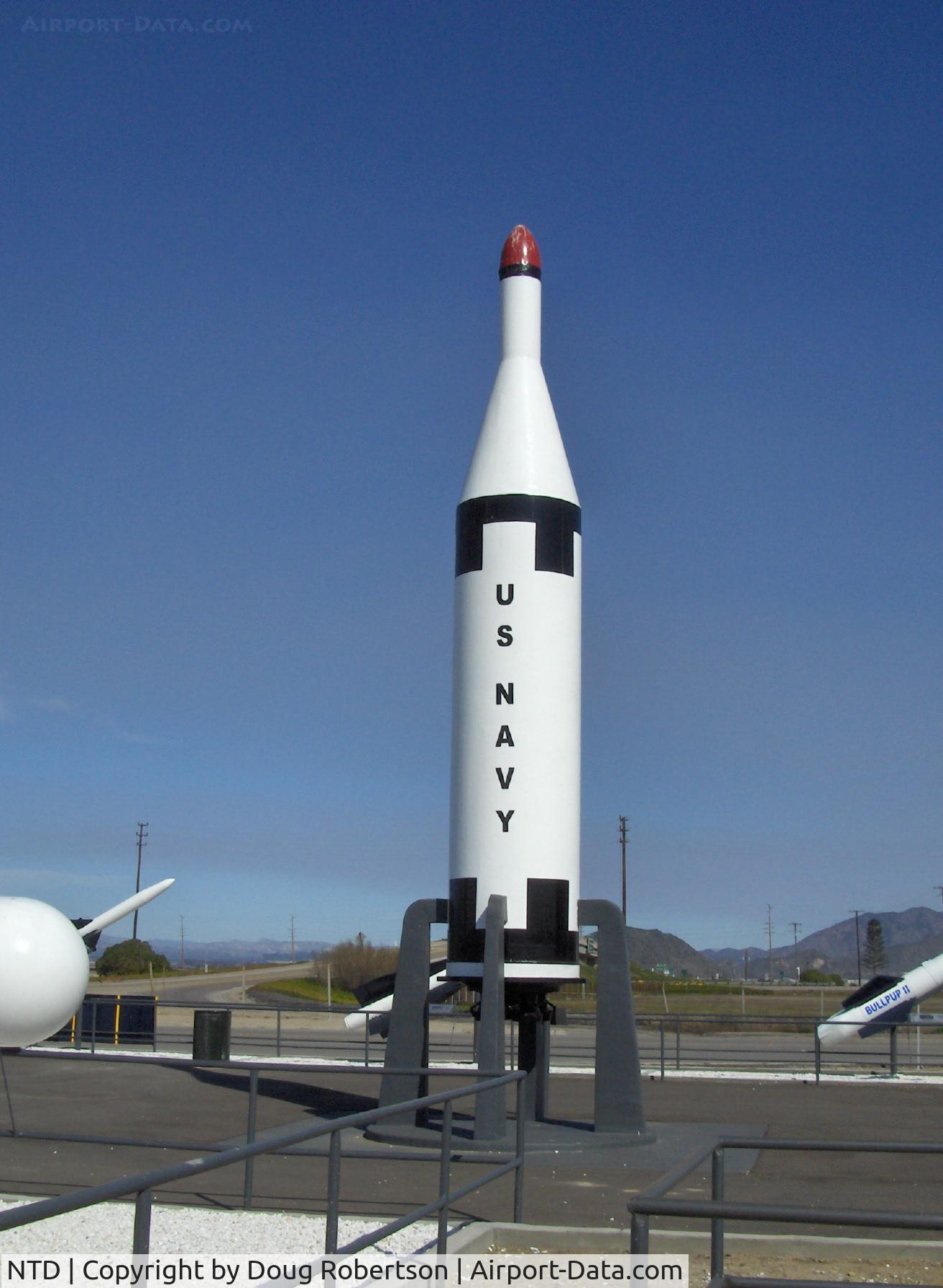 Point Mugu Nas (naval Base Ventura Co) Airport (NTD) - Missile Park-(tallest missile in the park) UGM-27 ballistic nuclear-tipped POLARIS very long range supersonic submerged-submarine launched, In 1962-four launches to impact area-Kwajalein Atoll