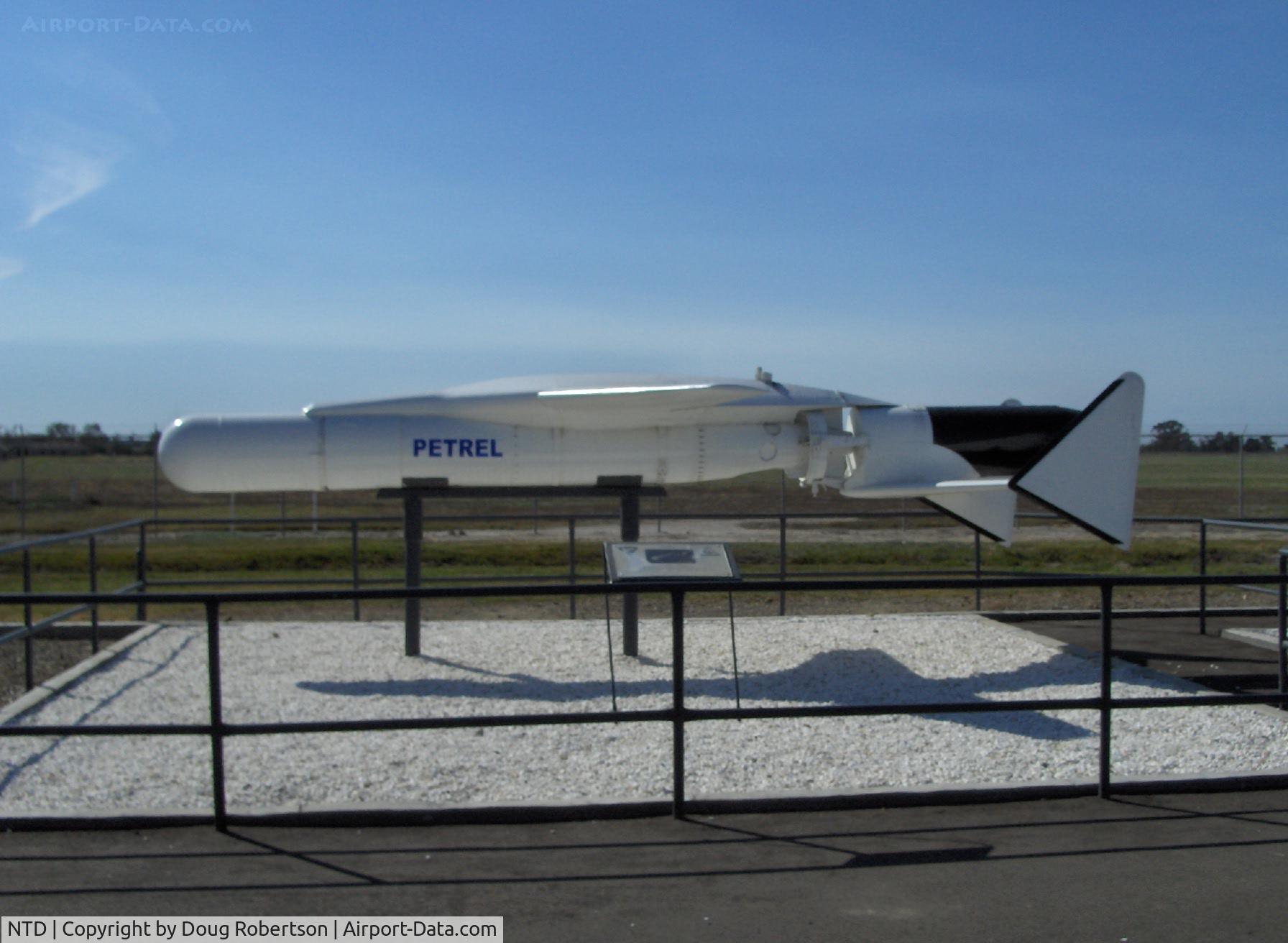 Point Mugu Nas (naval Base Ventura Co) Airport (NTD) - Missile Park-AUM-N-2/AQM-41 PETREL, obsolete-WWII Mk41 torpedo with wings, 22' length, 12' wingspan. Launched from PB4Y-2 PRIVATEER & other USN aircraft