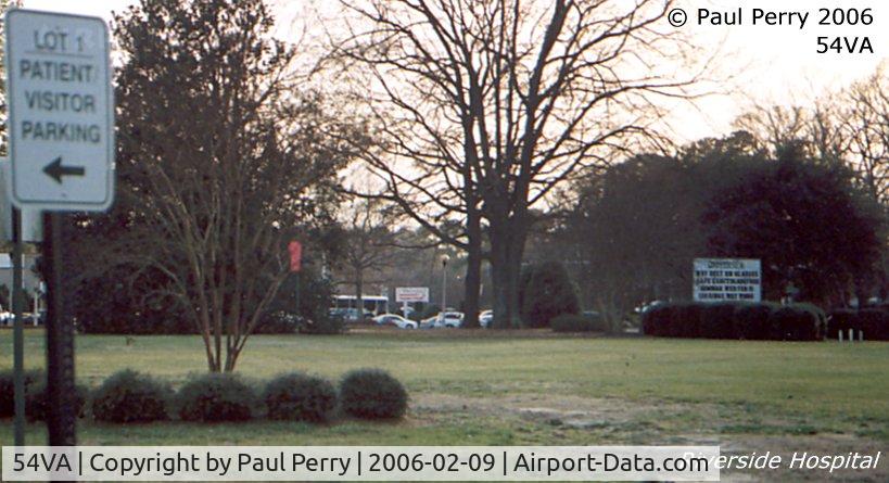 Riverside Hospital Heliport (54VA) - Sure, its only grass, but at least they have a windsock