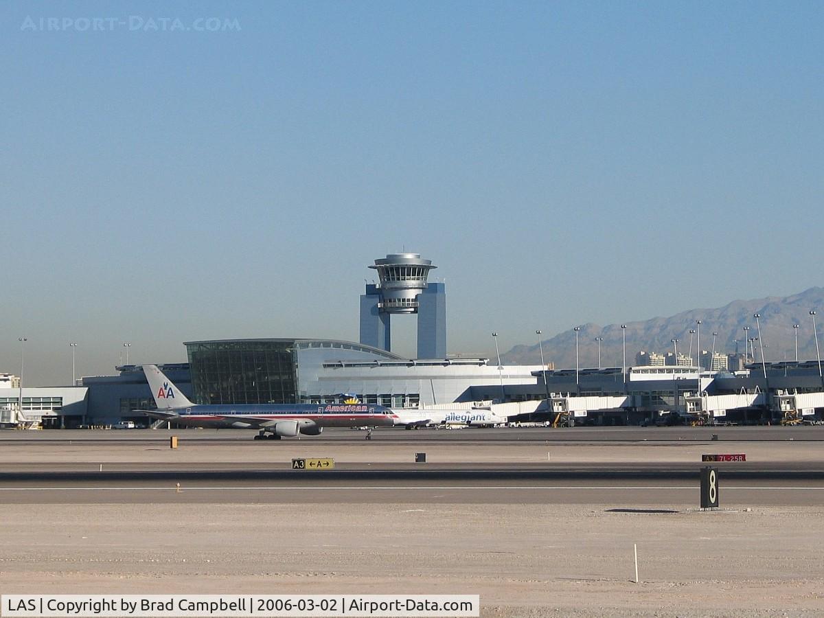 Harry Reid International Airport (LAS) - Looking north at the new ATCT from across the Runway.