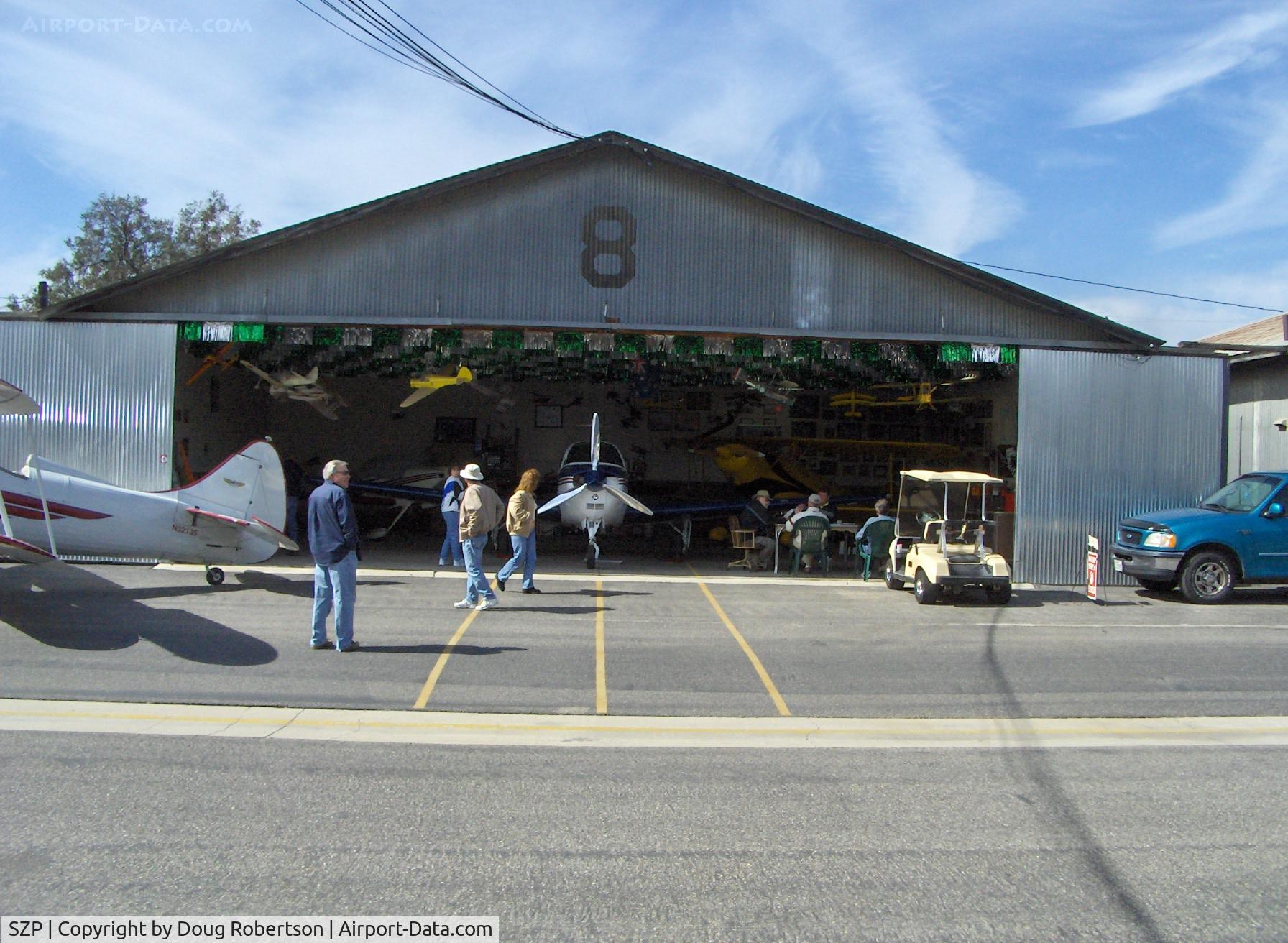 Santa Paula Airport (SZP) - Aviation Museum of Santa Paula, Hangar 3, The Quinn hangar, #8 Stearman taxiway