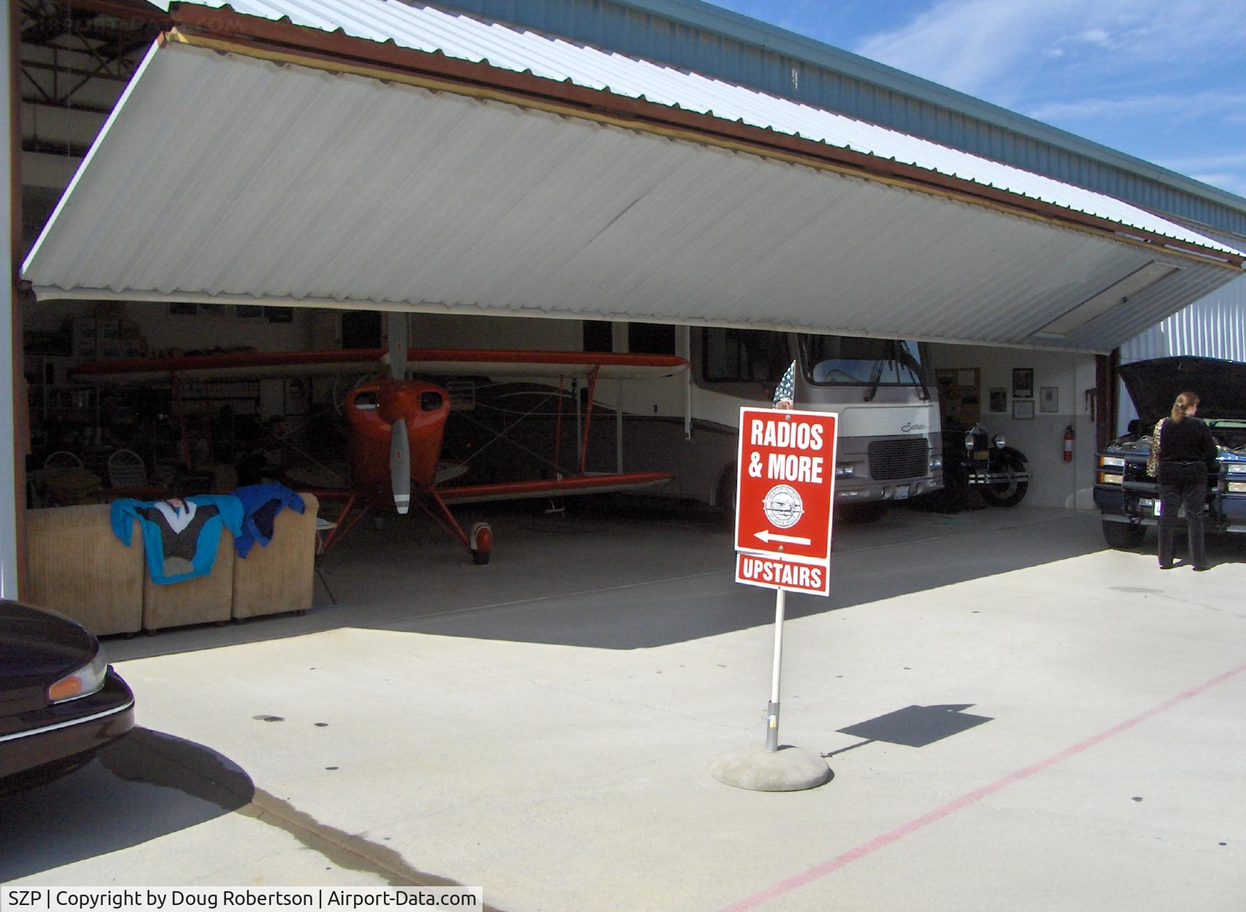 Santa Paula Airport (SZP) - Aviation Museum of Santa Paula, Hangar 5, The Donalson hangar with Radio Museum upstairs