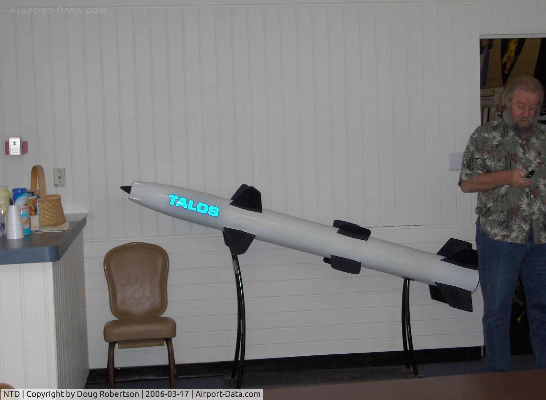 Point Mugu Nas (naval Base Ventura Co) Airport (NTD) - RIM-8 TALOS missile, operational 1958 on, surf. to air/surf. long range >65 miles, nuclear or HE warhead, solid & ramjet propulsion, mach 2.5, Vietnam War use