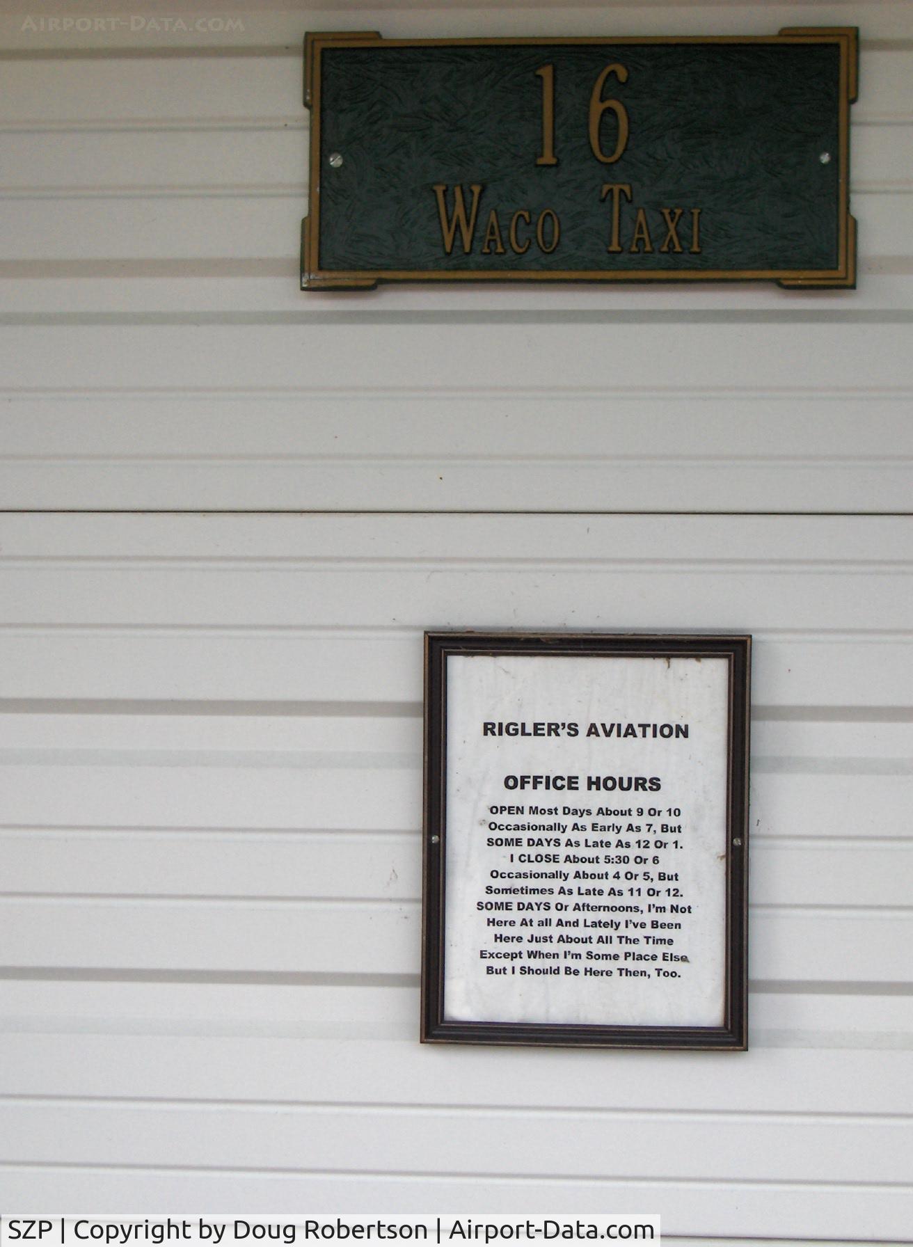 Santa Paula Airport (SZP) - 16 Waco Taxi-Rigler's Hangar hours