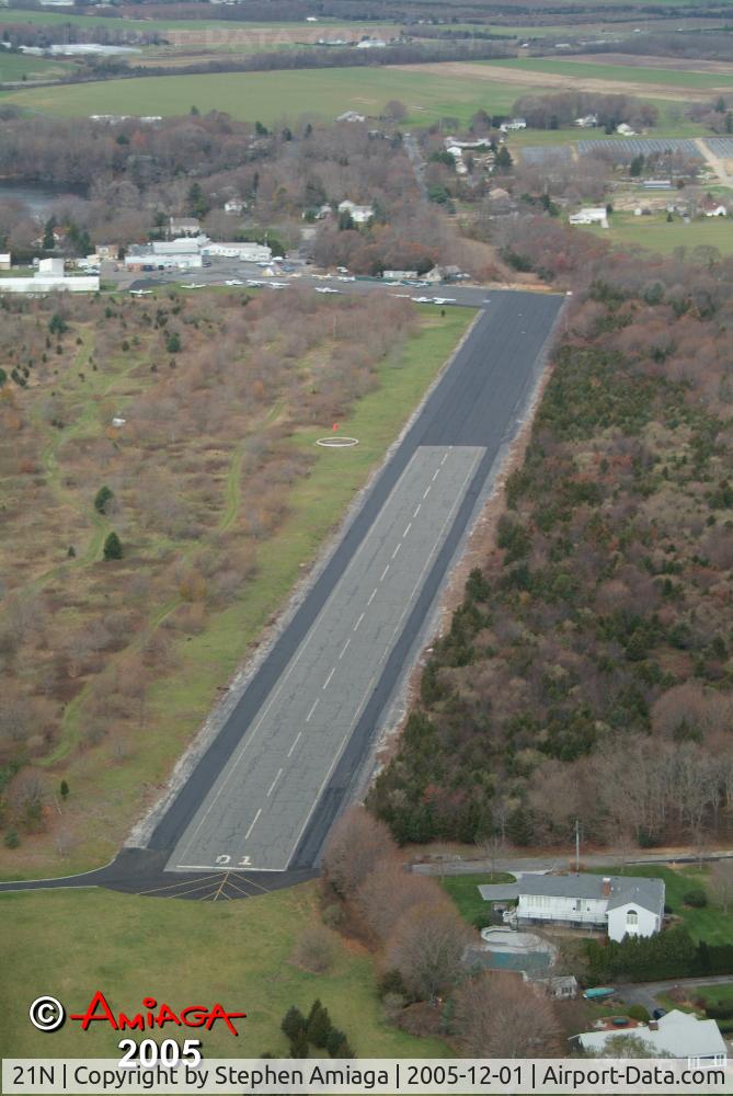 Mattituck Airport (21N) - Looking North showing new pavement - 2005