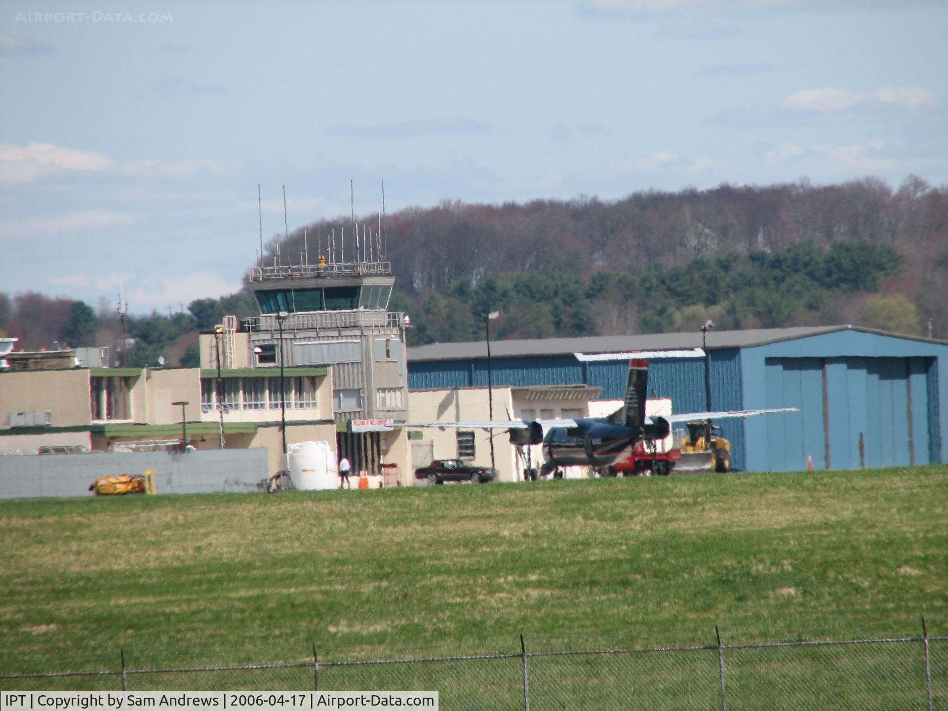 Williamsport Regional Airport (IPT) - Tower above the terminal.  The widows below the tower and on the second floor are in the Skyview Restaurant.